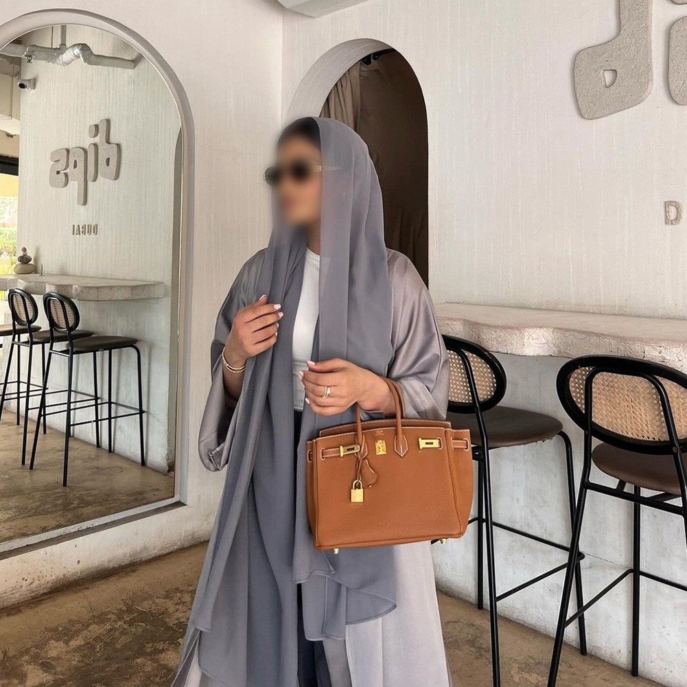 Robe cardigan musulmane en satin 2024 pour femme Aïd Ramadan Dubaï fête à lacets
