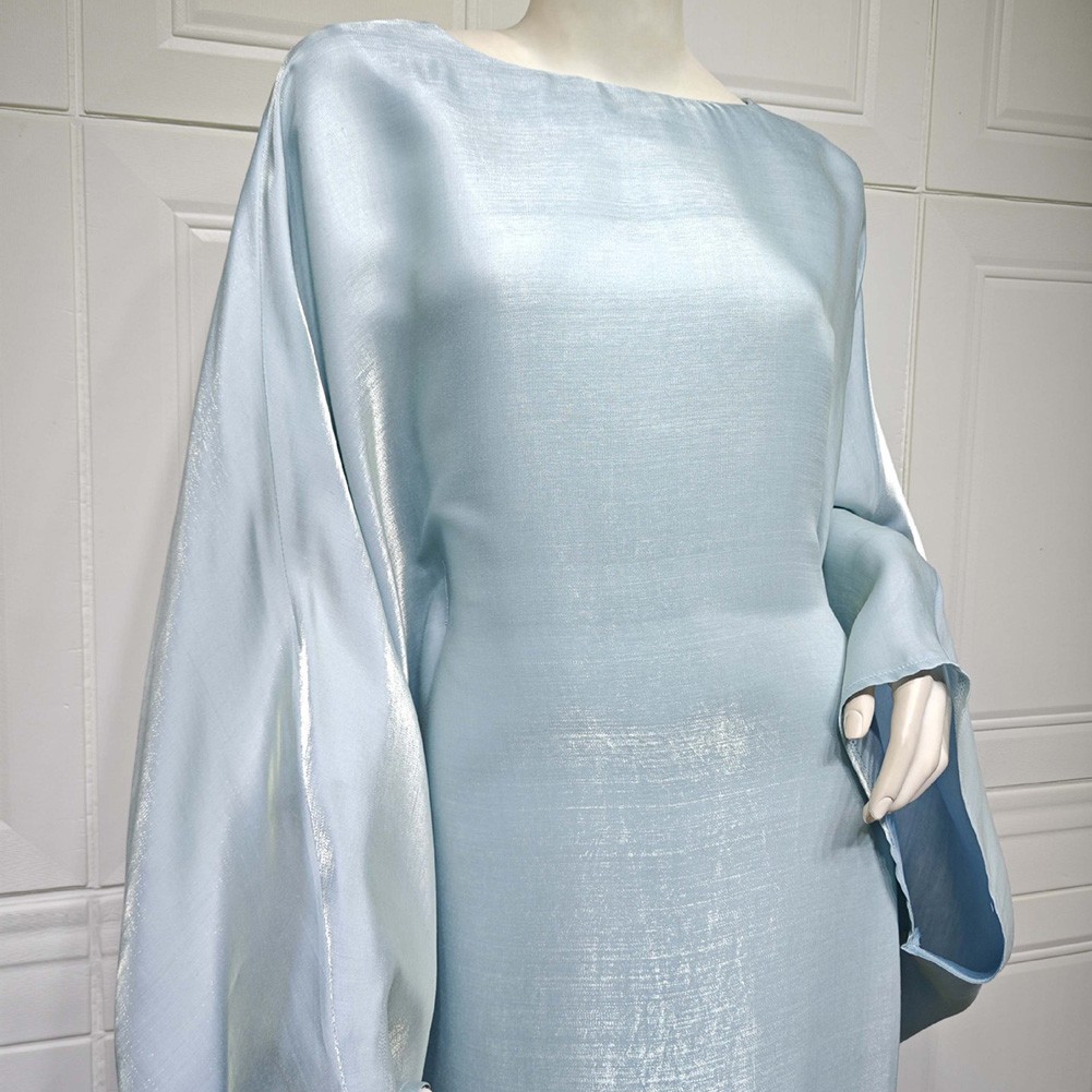 Robe longue points de vente femme élégante en tissu soyeux idéale pour les vêtements de tous