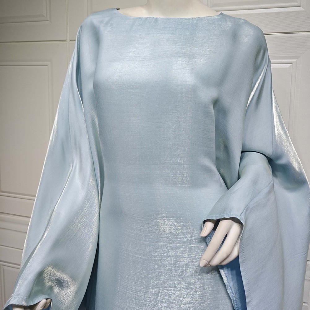 Robe longue femme élégante en tissu soyeux officiel idéale pour les vêtements de tous