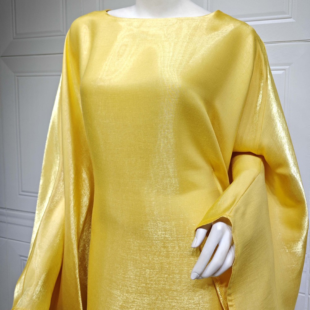 Robe longue femme usine élégante en tissu soyeux idéale pour les vêtements de tous