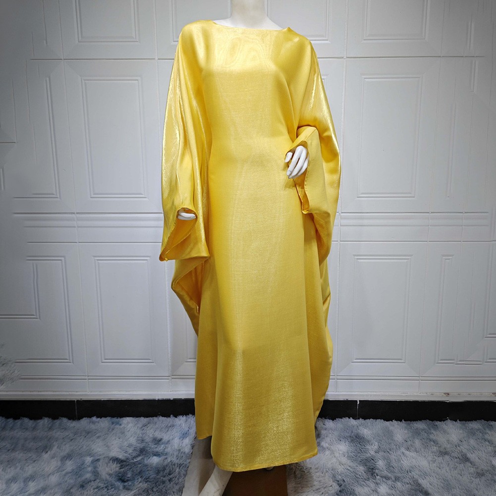 Robe longue femme vente en gros élégante en tissu soyeux idéale pour les vêtements de tous
