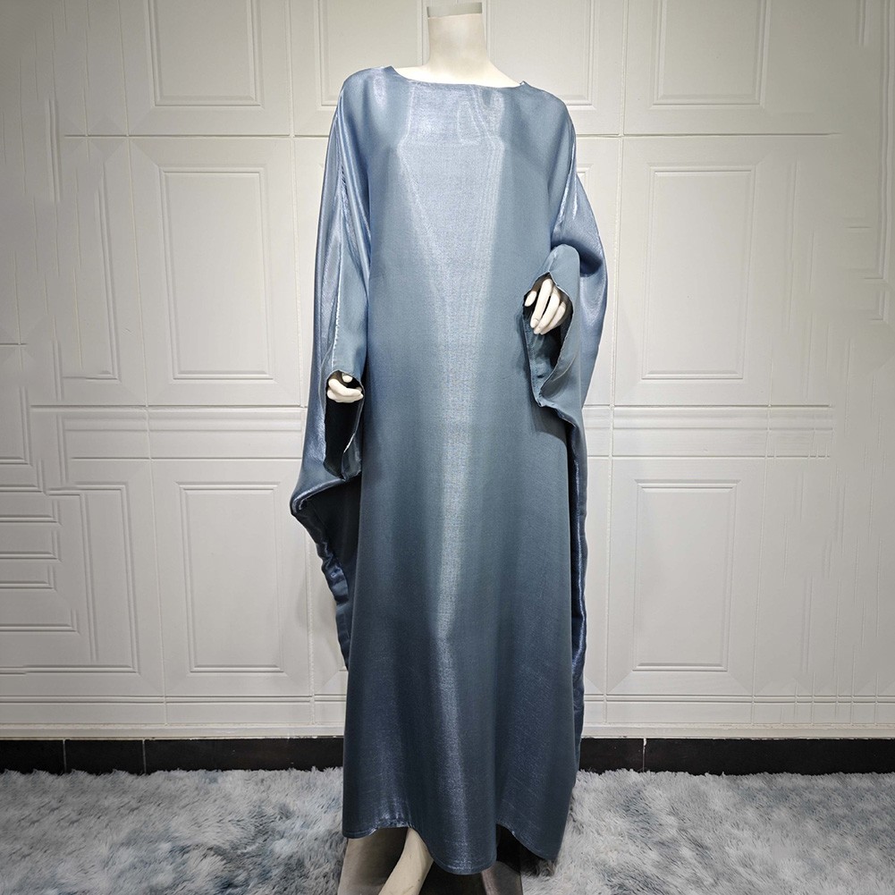 Robe longue femme élégante en tendance tissu soyeux idéale pour les vêtements de tous