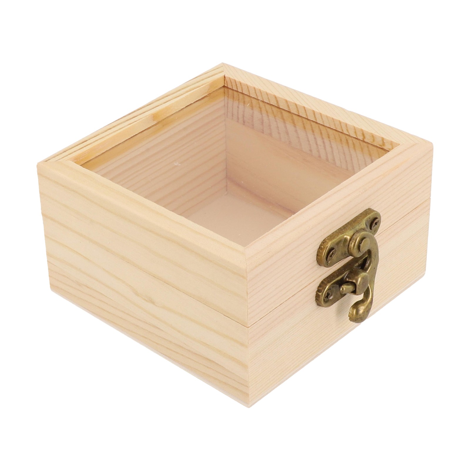 En Bois Carré à Charnière Rangement Boîtes Artisanat Cadeau Récipient Poussière - Bild 27 von 58