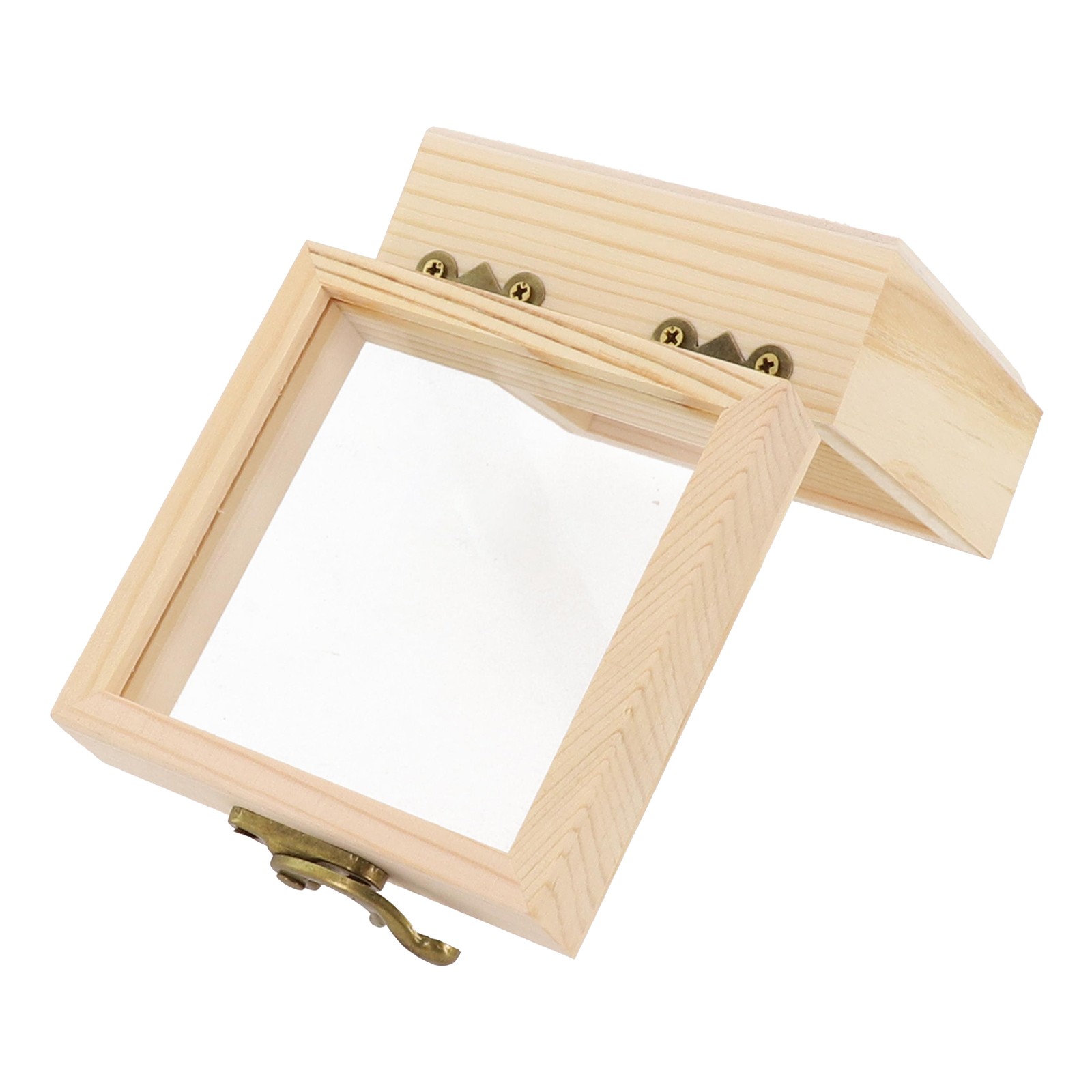 En Bois Carré à Charnière Rangement Boîtes Artisanat Cadeau Récipient Poussière - Bild 30 von 58