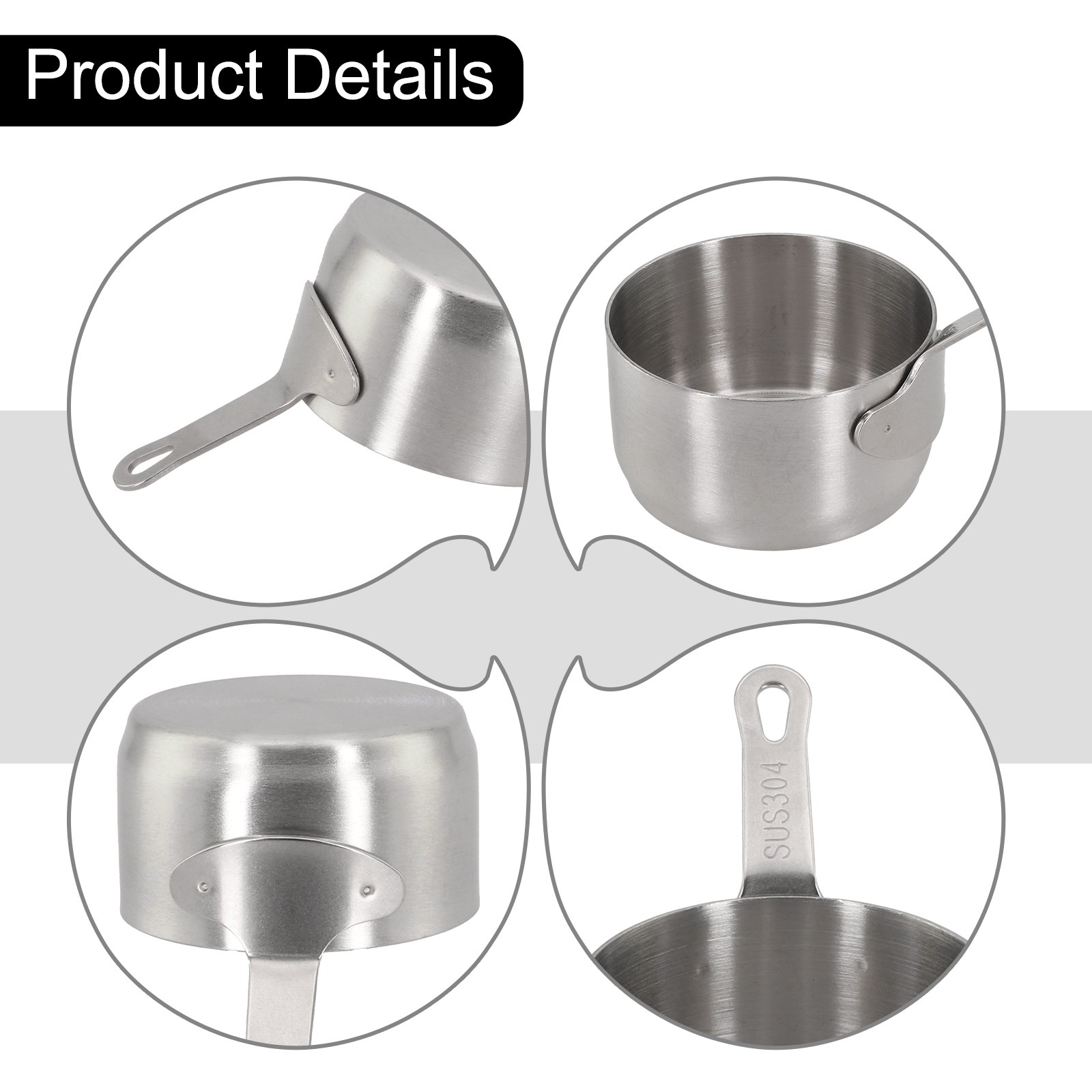 Mini Saucepan Copper Gravy Pot With Handle Small Cooking Pan 60ml/80ml/100ml