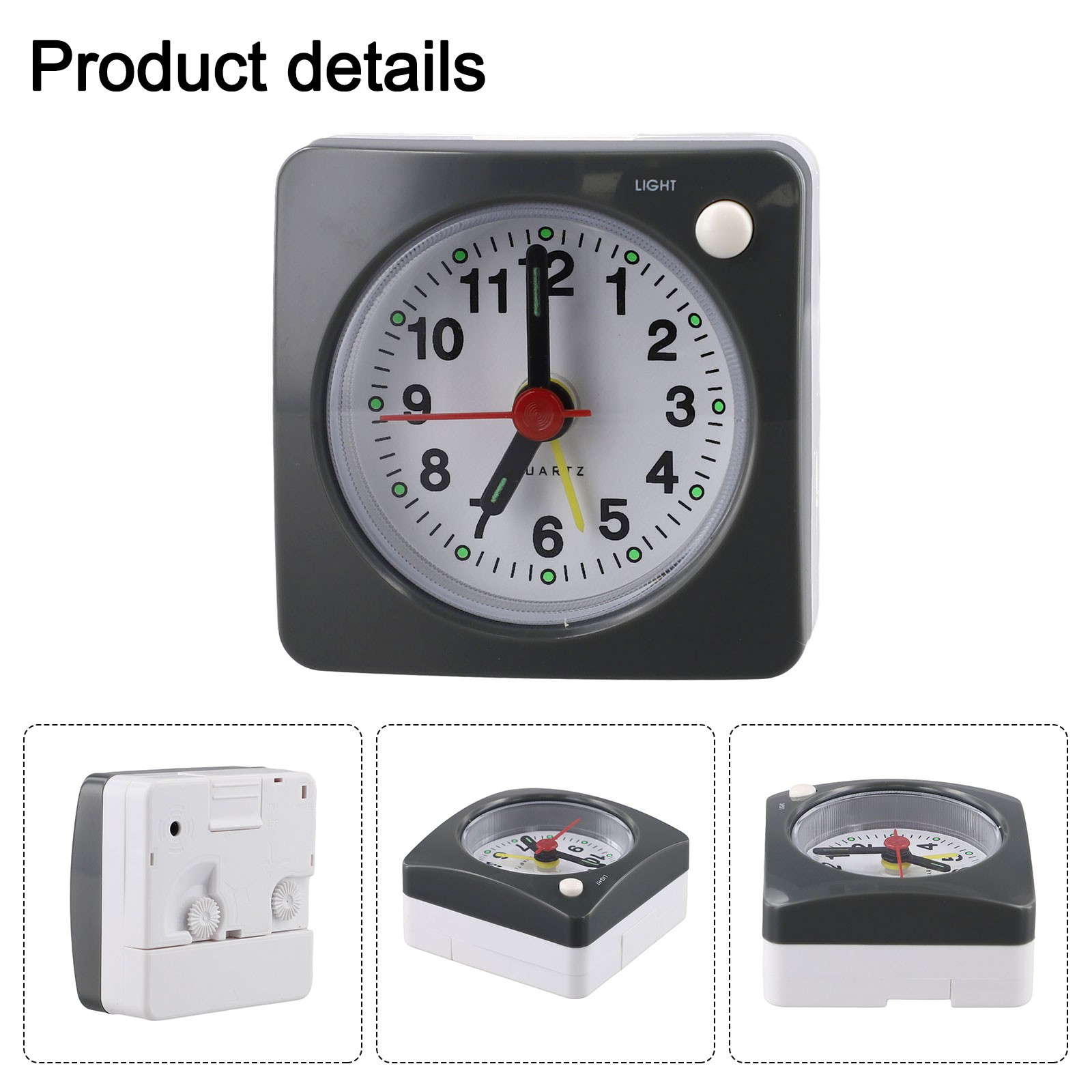 Mini Tragbarer Reisewecker mit integriertem Licht für Reisen und Heimgebrauch - Bild 34 von 36