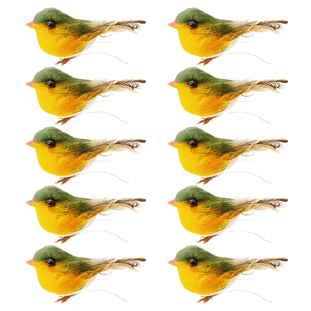 Vibrant 10PCS Plumes Oiseaux pour Arbre de points de vente Vacances et Arrangements D��coratifs