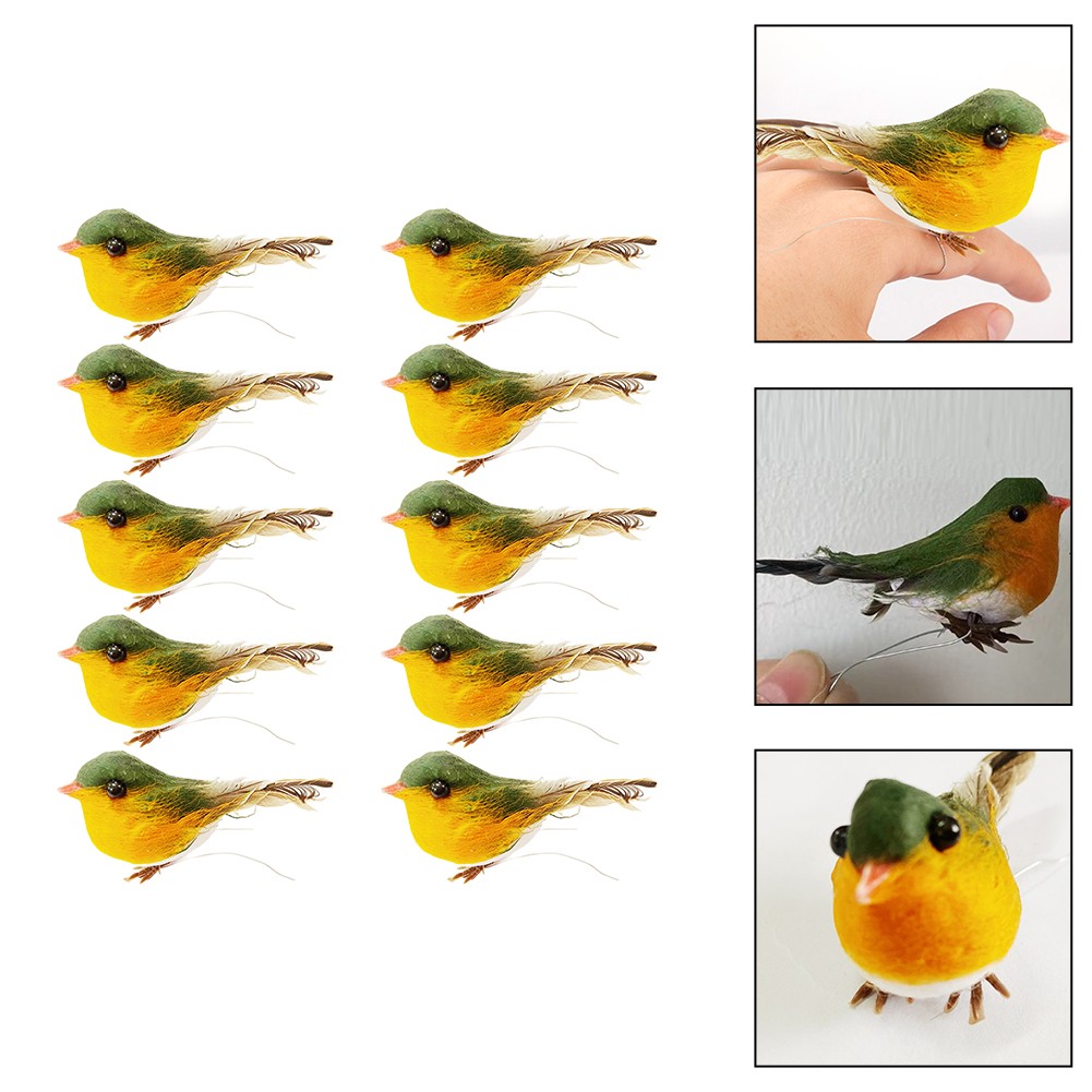 10PCS Mini Oiseaux Décoration Jardin Debout Sur Les Deux économies Pieds Pour Maison Et M