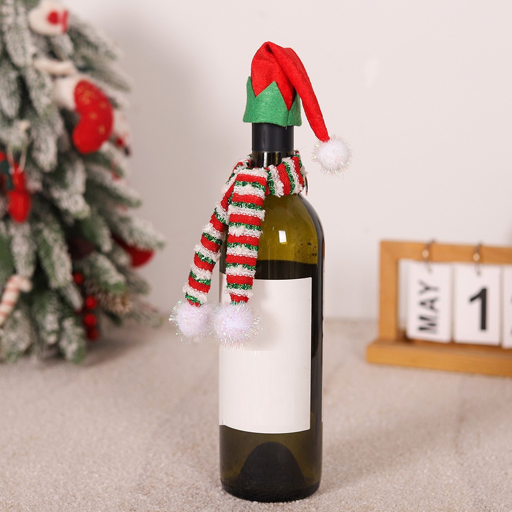 Delightful Christmas Decorations Mini Hats & Scarves for Wine Bottles & Crafts