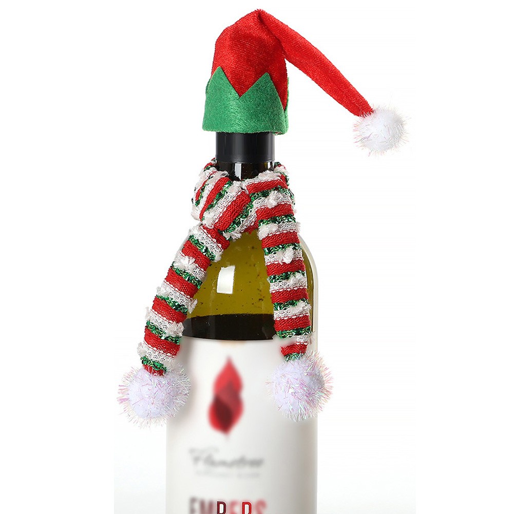 Delightful Christmas Decorations Mini Hats & Scarves for Wine Bottles & Crafts