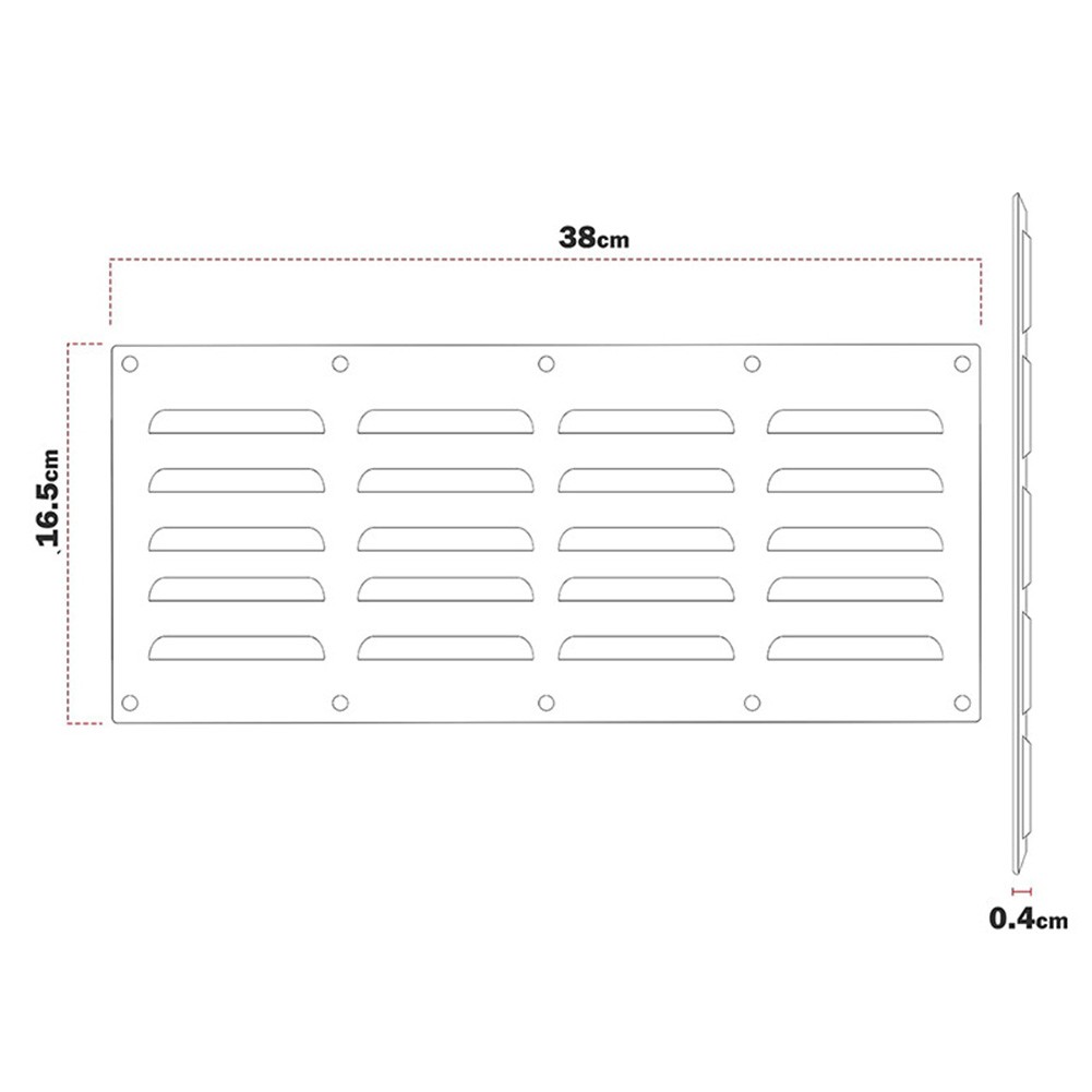 2 Stück Edelstahl Lüftungsgitter 38,1 X 11,4 Cm – Für Grill, Feuerstelle, Outdoor-Küche (304 Edelstahl)