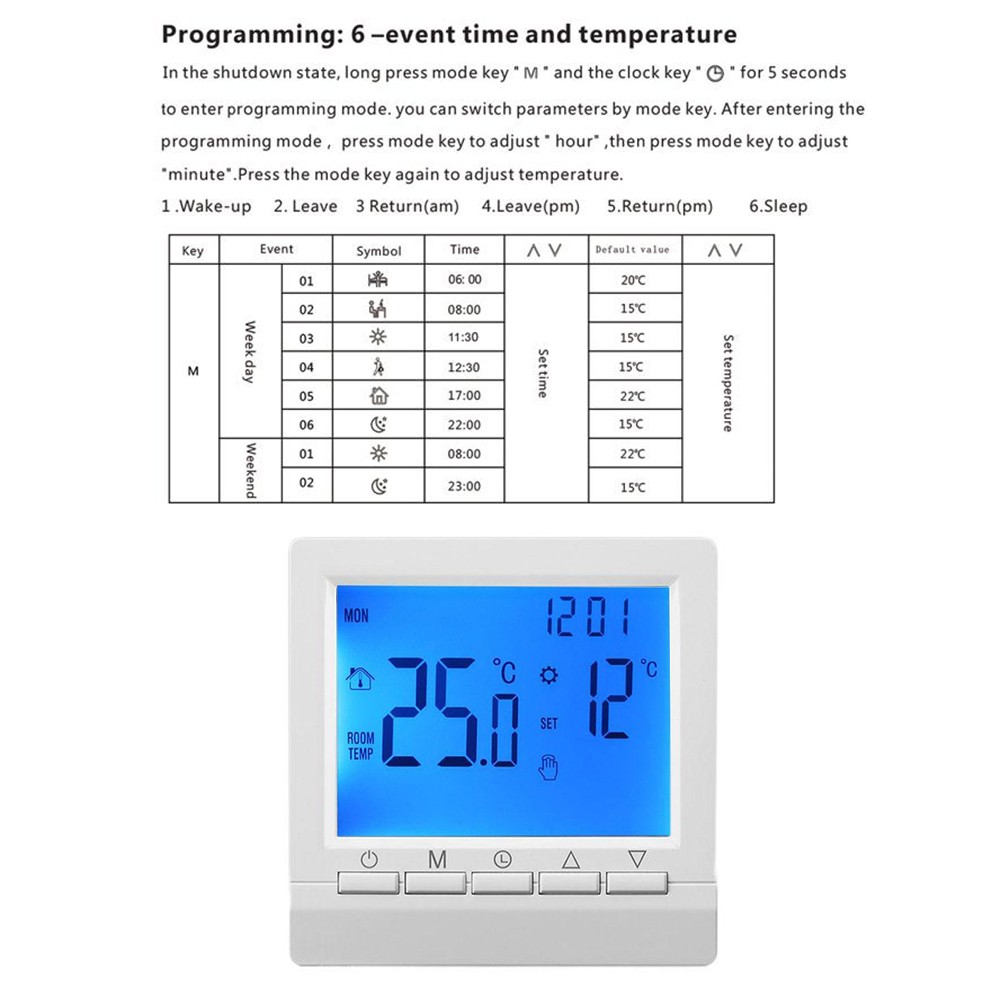 WIFI Programmable Thermostat for Precise Temperature Management in Any Space