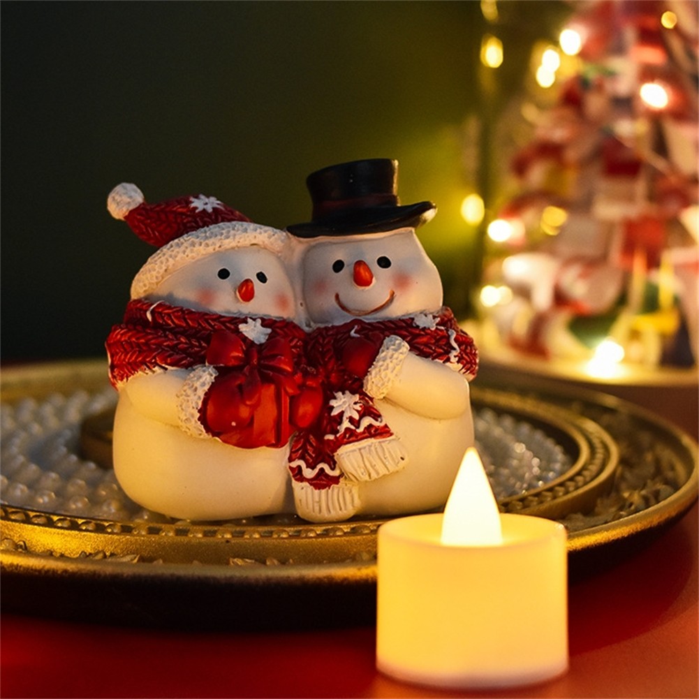 Christmas Figures Crafts Resin Snowman Festive Holiday Decoration Souvenir