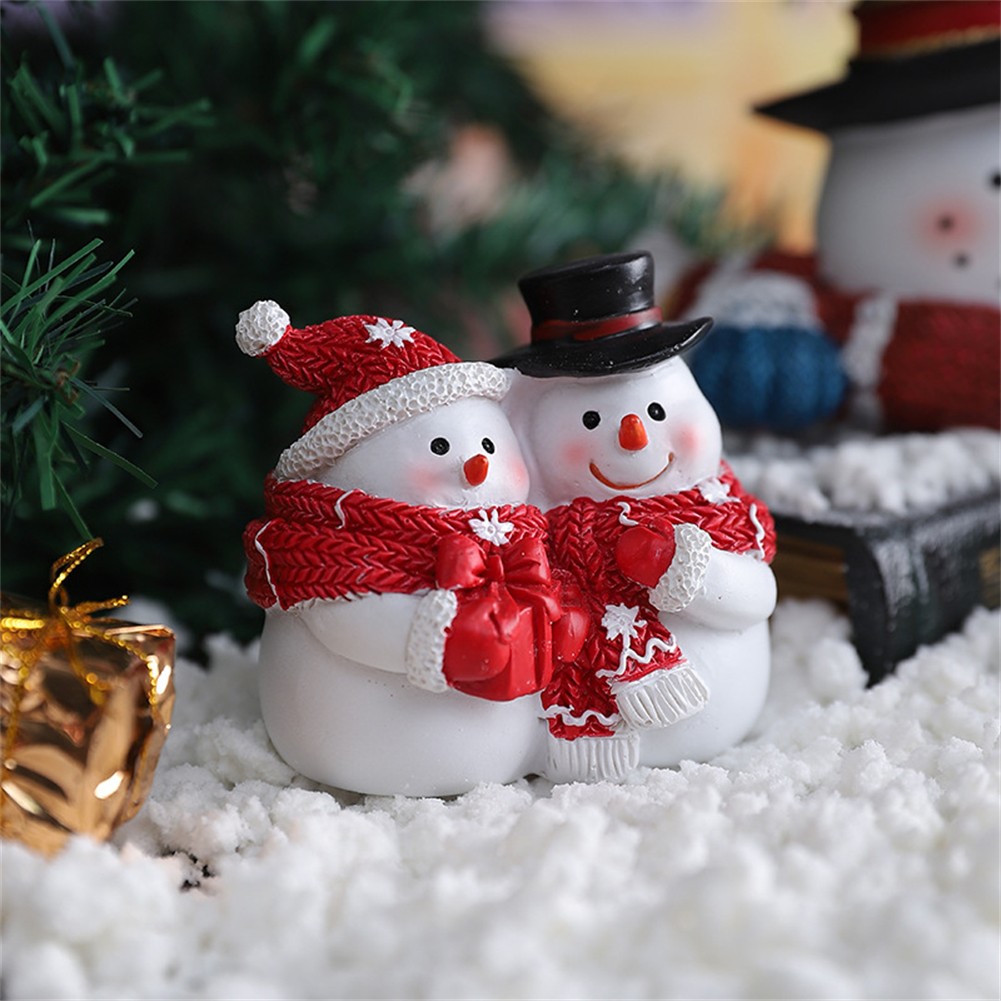 Christmas Figures Crafts Resin Snowman Festive Holiday Decoration Souvenir