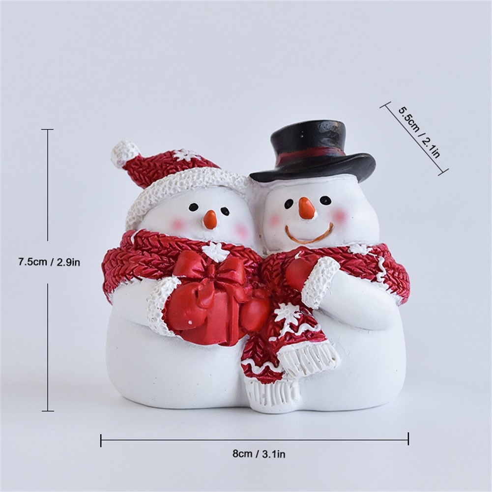 Christmas Figures Crafts Resin Snowman Festive Holiday Decoration Souvenir