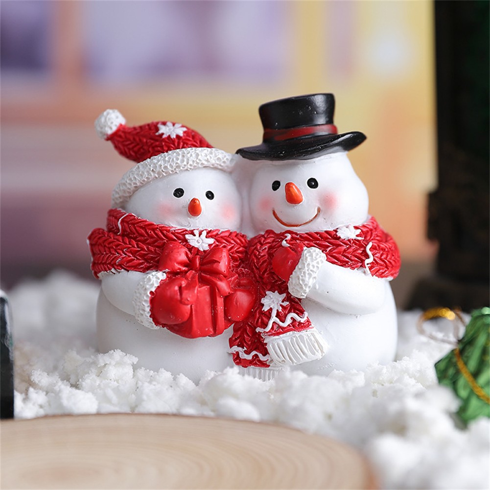 Christmas Figures Crafts Resin Snowman Festive Holiday Decoration Souvenir