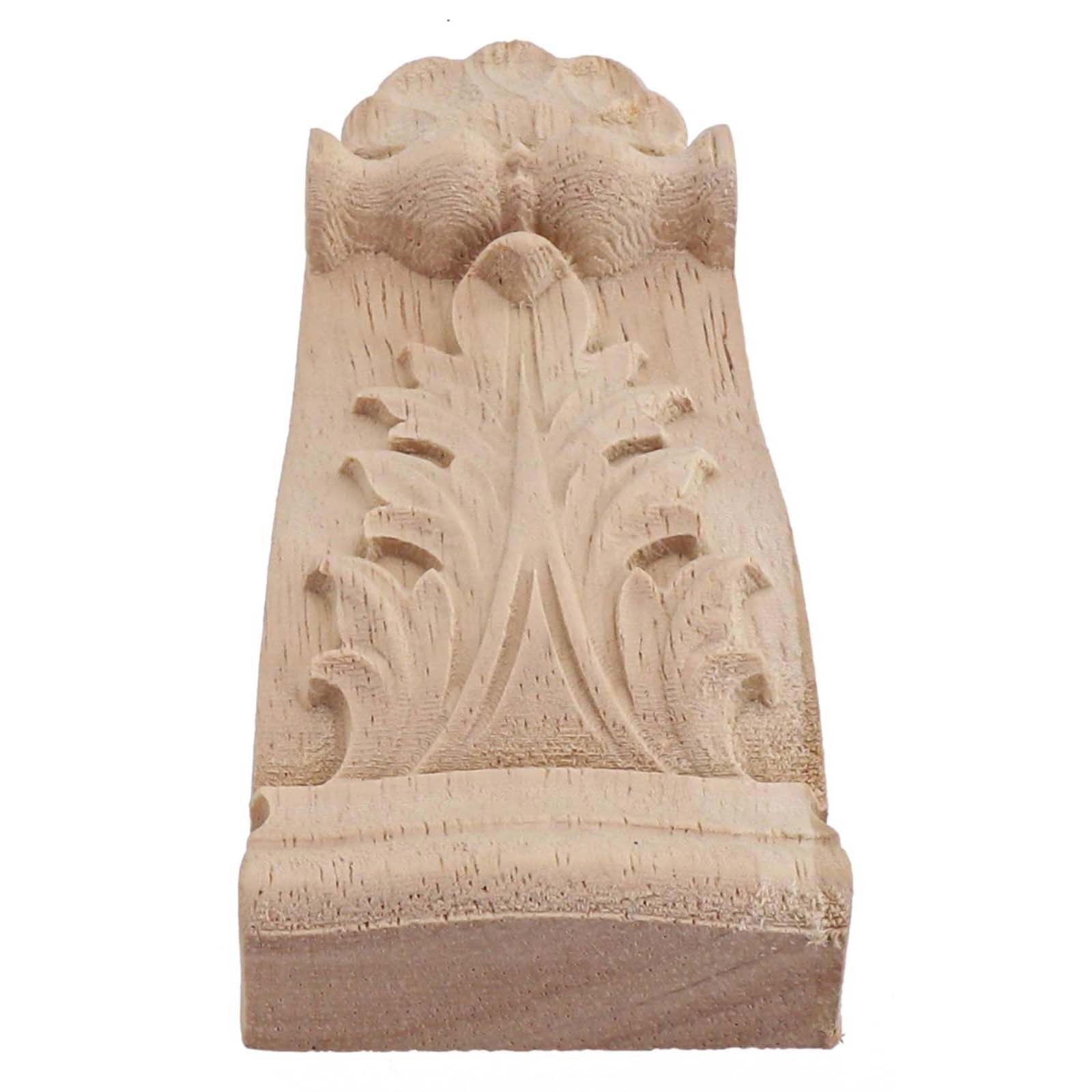 Unpainted Exquisite Wood Carved Decal Applique Furniture Table Cabinet DIY Decor