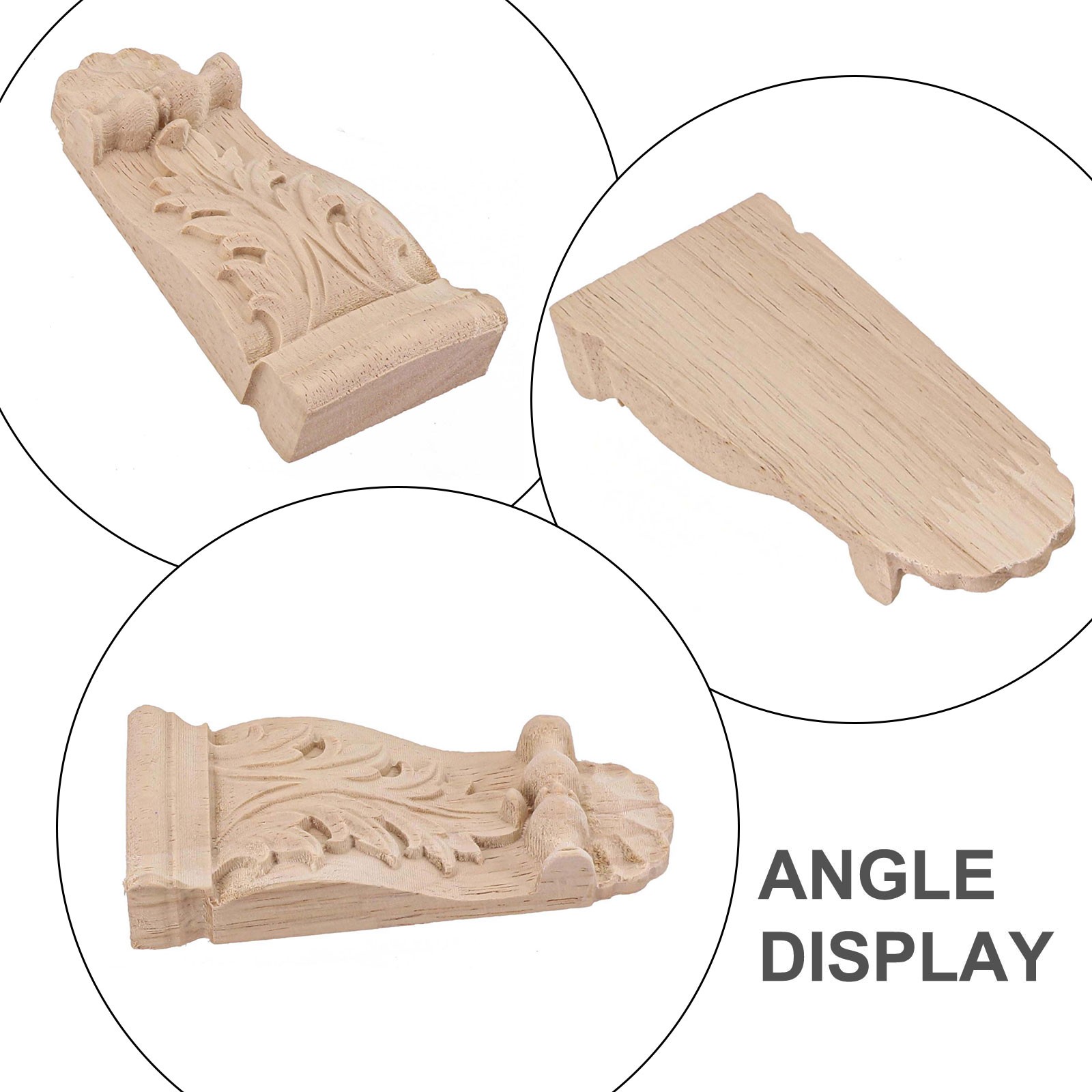 Display Wood Carving Decoration Accessory Corbels Decal Corner Unfinished