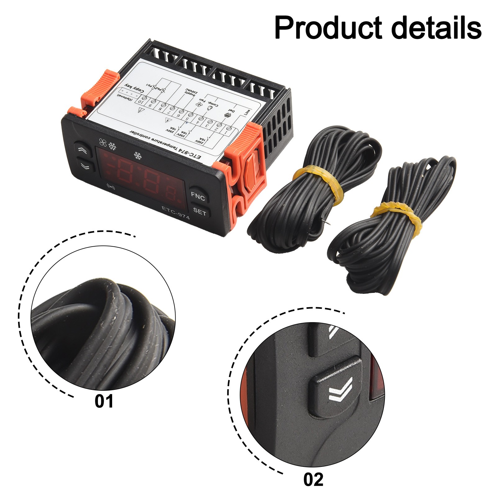 Energy saving ETC974 Digital Temperature Controller for efficient cooling