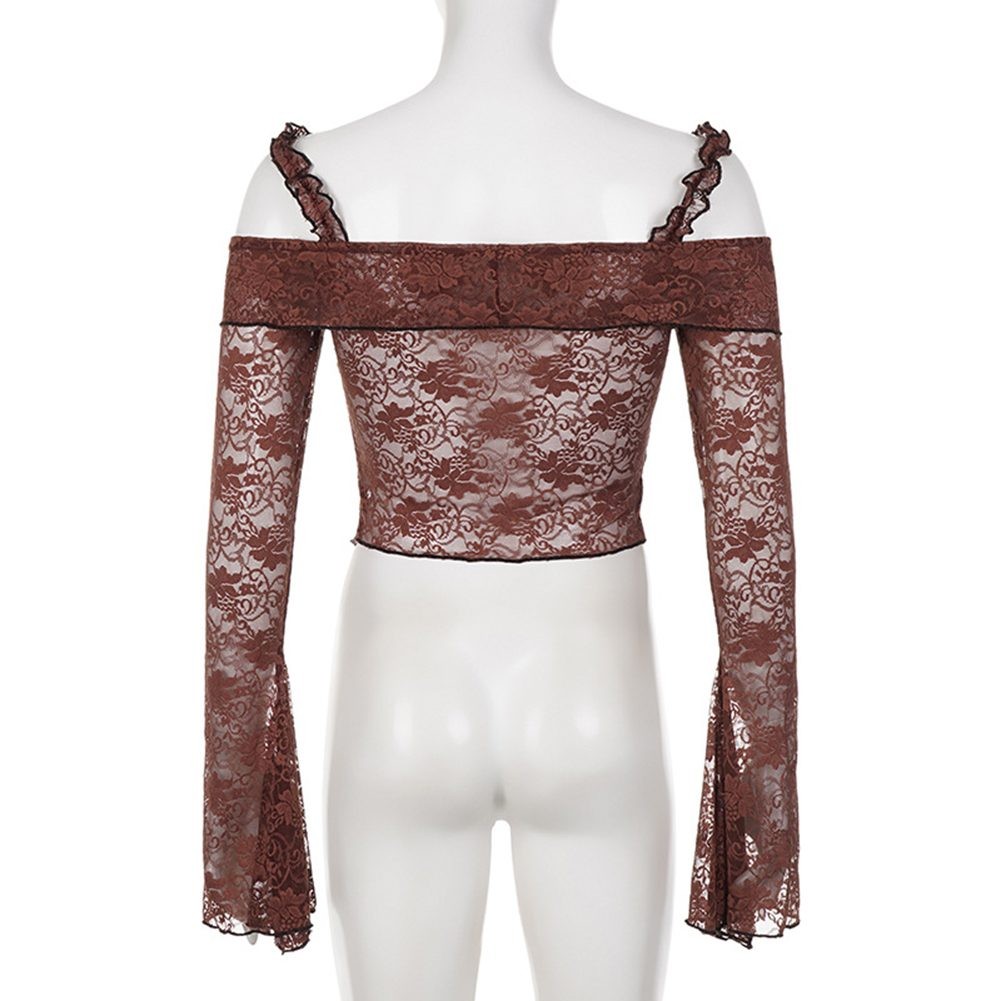 Fashionable Women Ruffle Sleeve Cropped Top for Casual Outings and Vacations - Picture 28 of 48