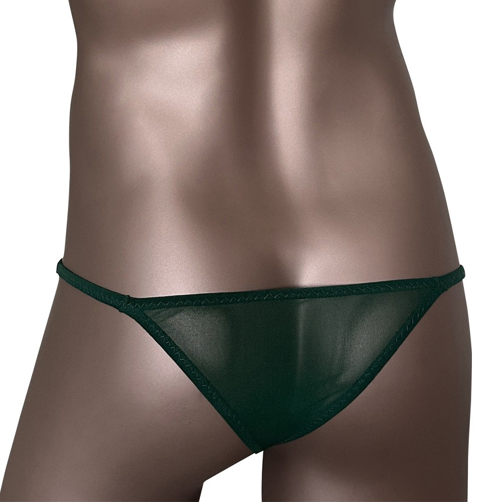 Stylish Mens Sexy Mesh Thong Underpants with See Through Fabric and Bulge Pouch - Foto 15 di 18