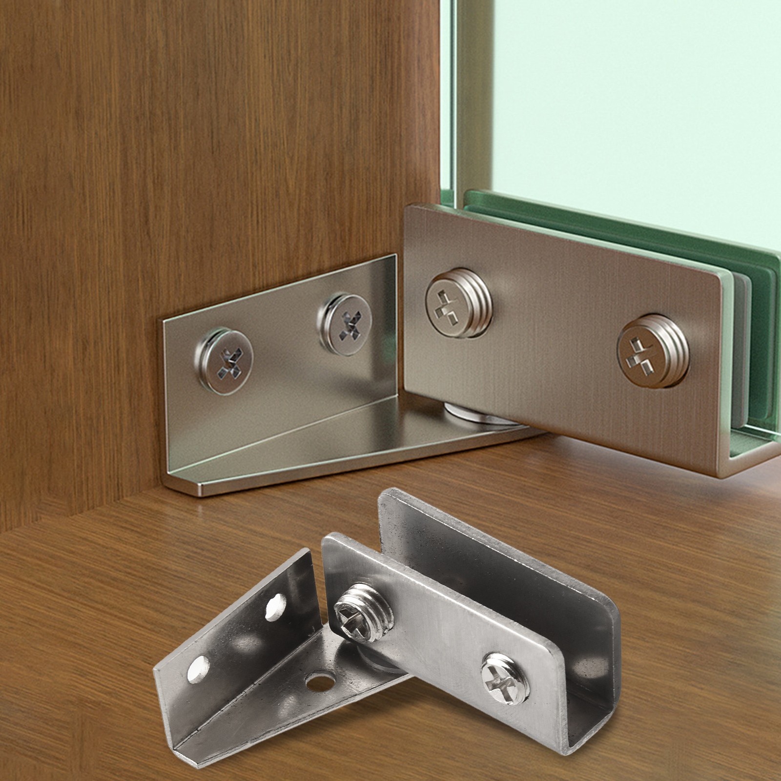 Magnetic Touch Glass Hinge Smooth Secure Installation Set of 2