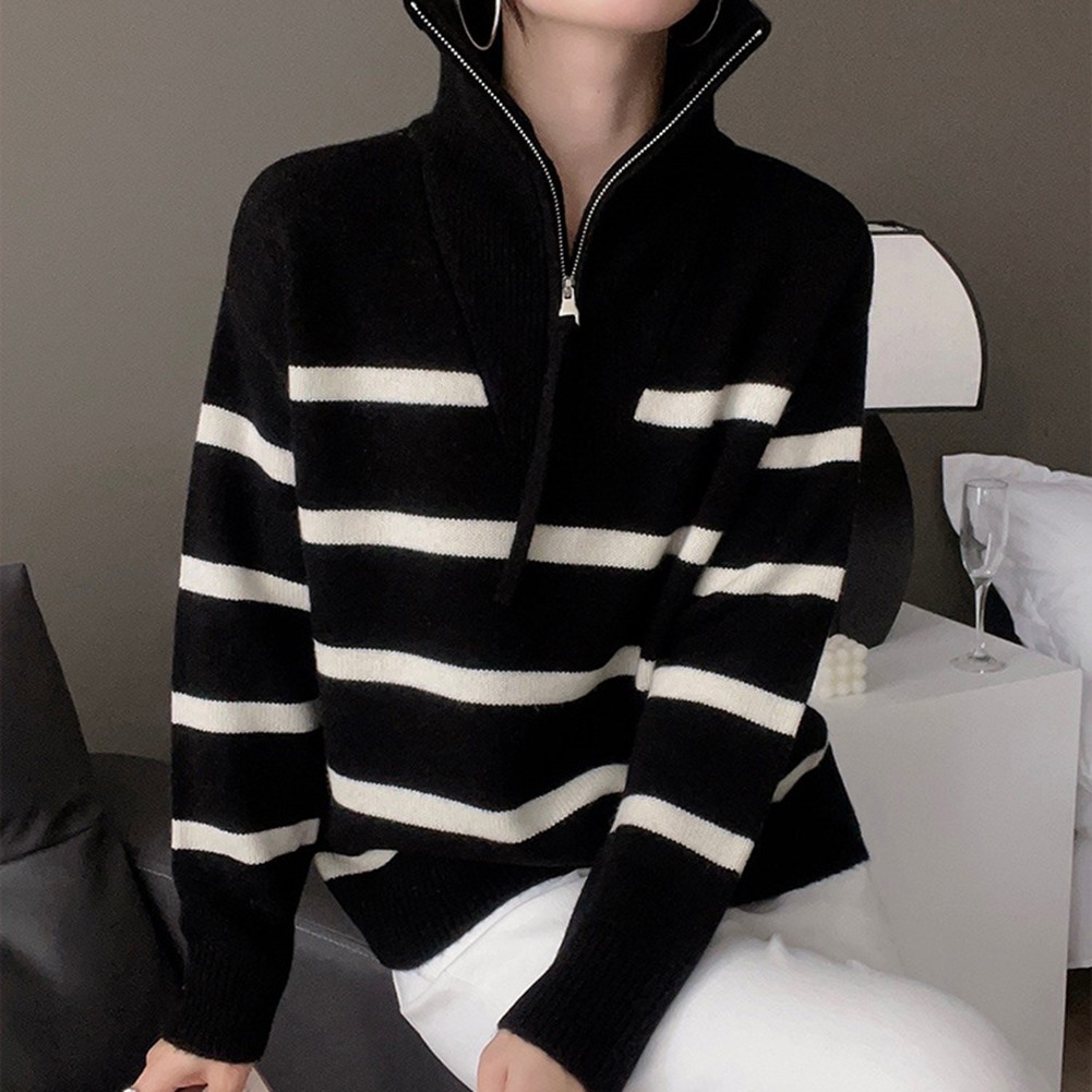 Sweater Featuring a Stylish Stripe Pattern and Comfortable Fit for Women - Picture 16 of 16