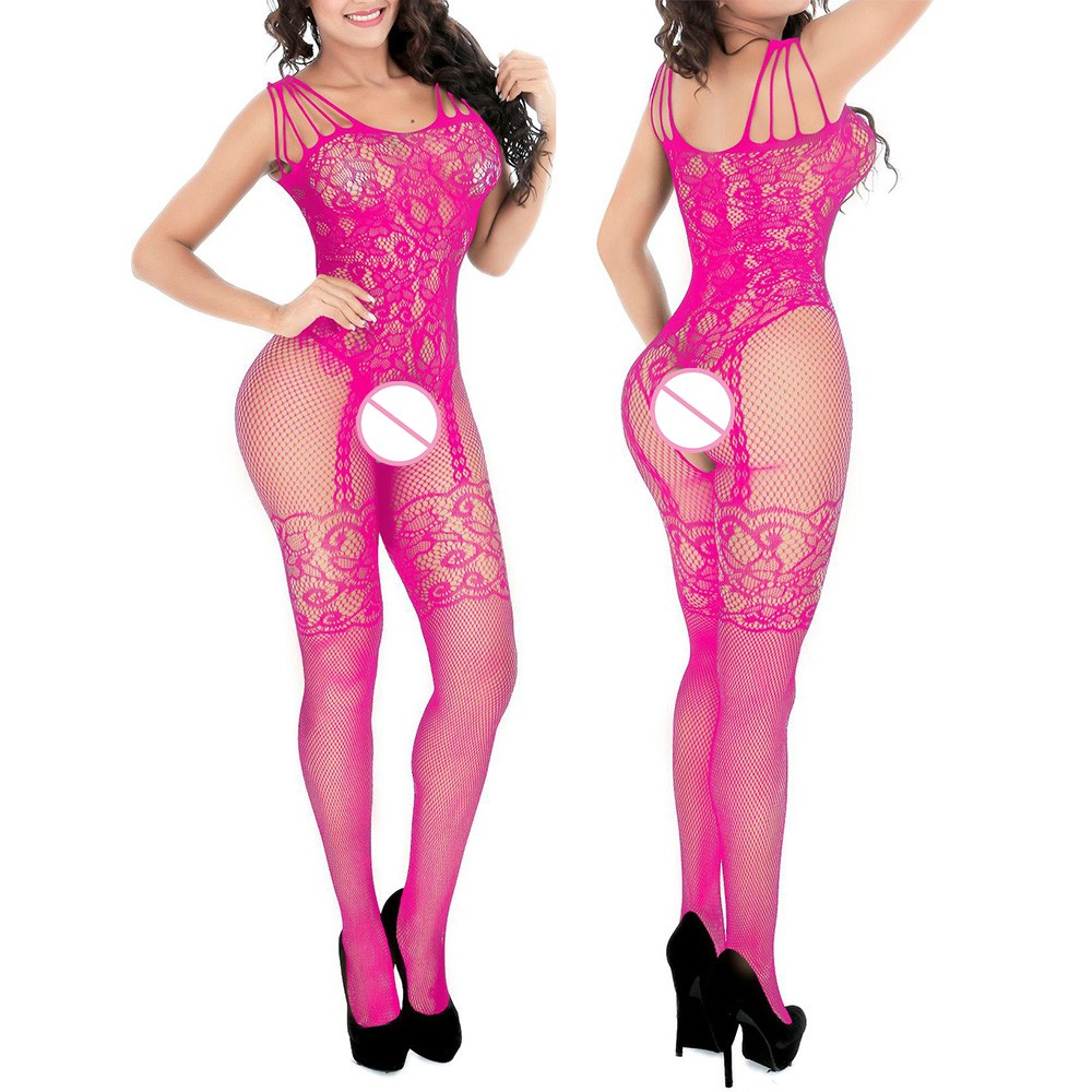Lingerie résille dentelle body club sissy costume pyjama sans entrejambe - Picture 21 of 27