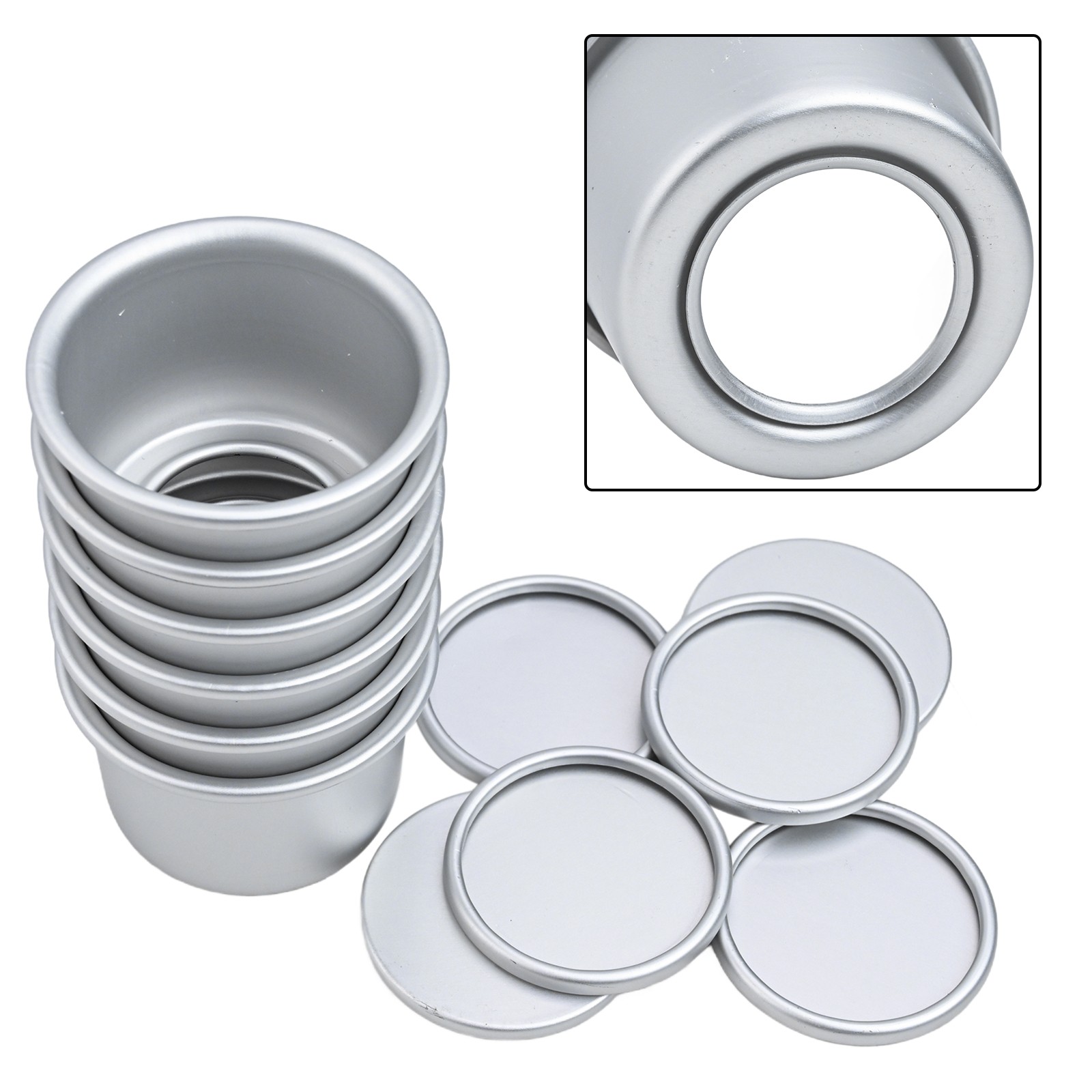Praktisch Runde Mini-Kuchenform Aus Aluminiumlegierung Backformen 6/10/20 Stück - Bild 22 von 25