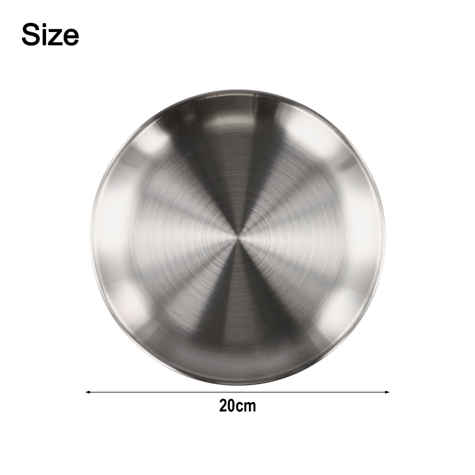 Plate Stainless Steel 14/17/20/23/26cm Accessories Breakfast Dining Dinner - Picture 40 of 57