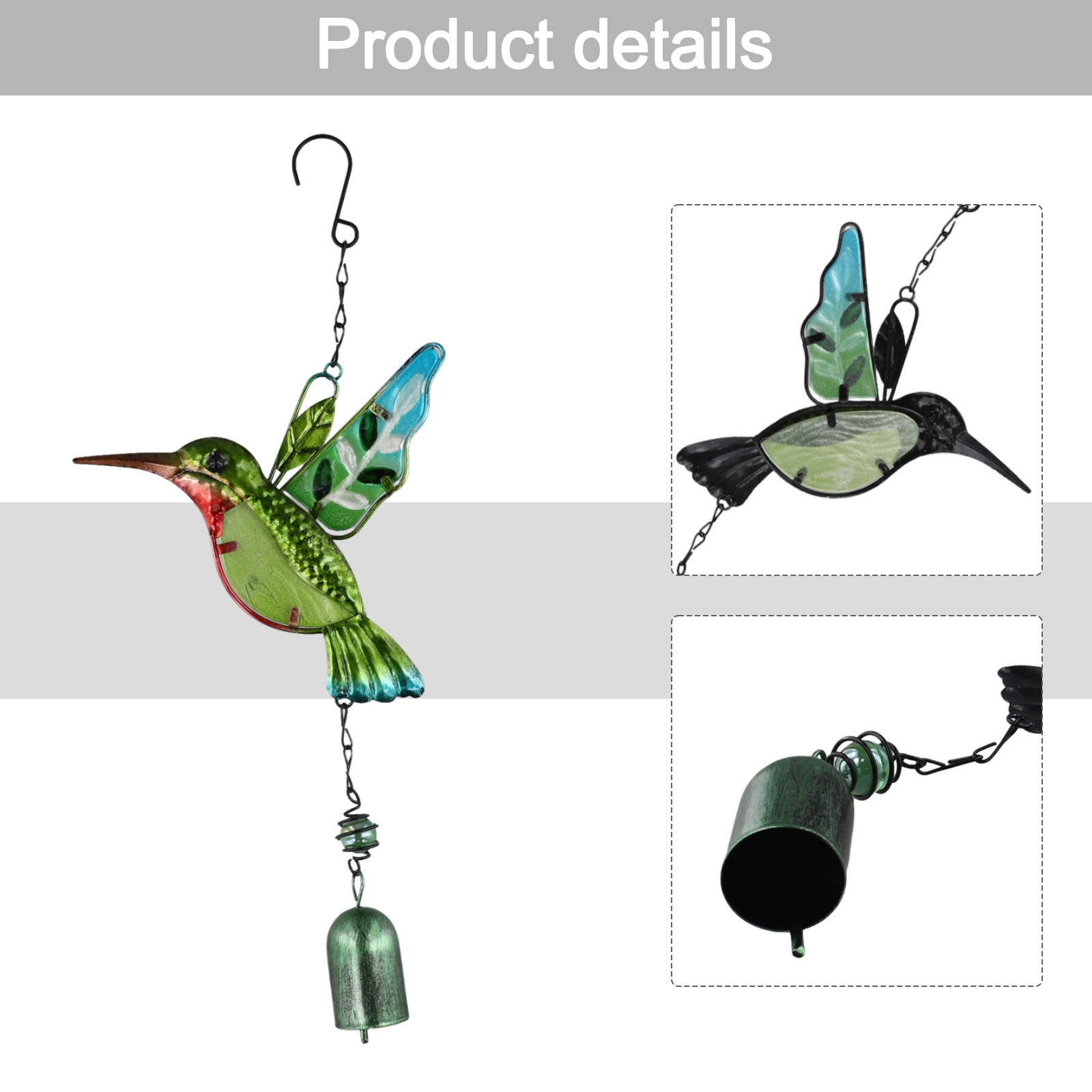 Exquisites Windspiel hängend Gartendeko Outdoor Veranda Metall Ornament - Afbeelding 22 van 30