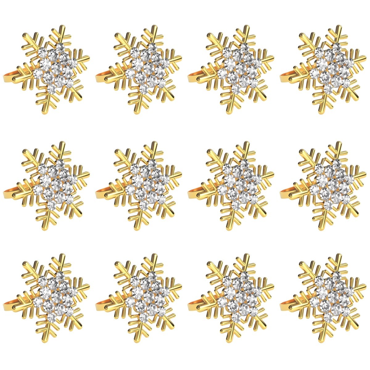 Juego de 12 servilleteros temáticos navideños para arreglos de mesa elegantes
