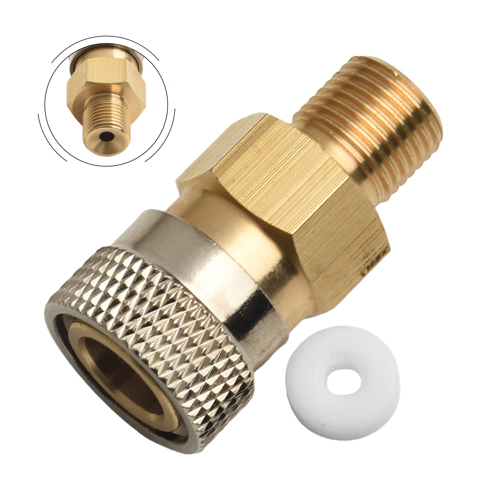 Adaptateur De Déconnexion Rapide 1/8" BSPP Mâle Vers Femelle Foster - 27mm, Pression Max 5000 PSI, Cuivre
