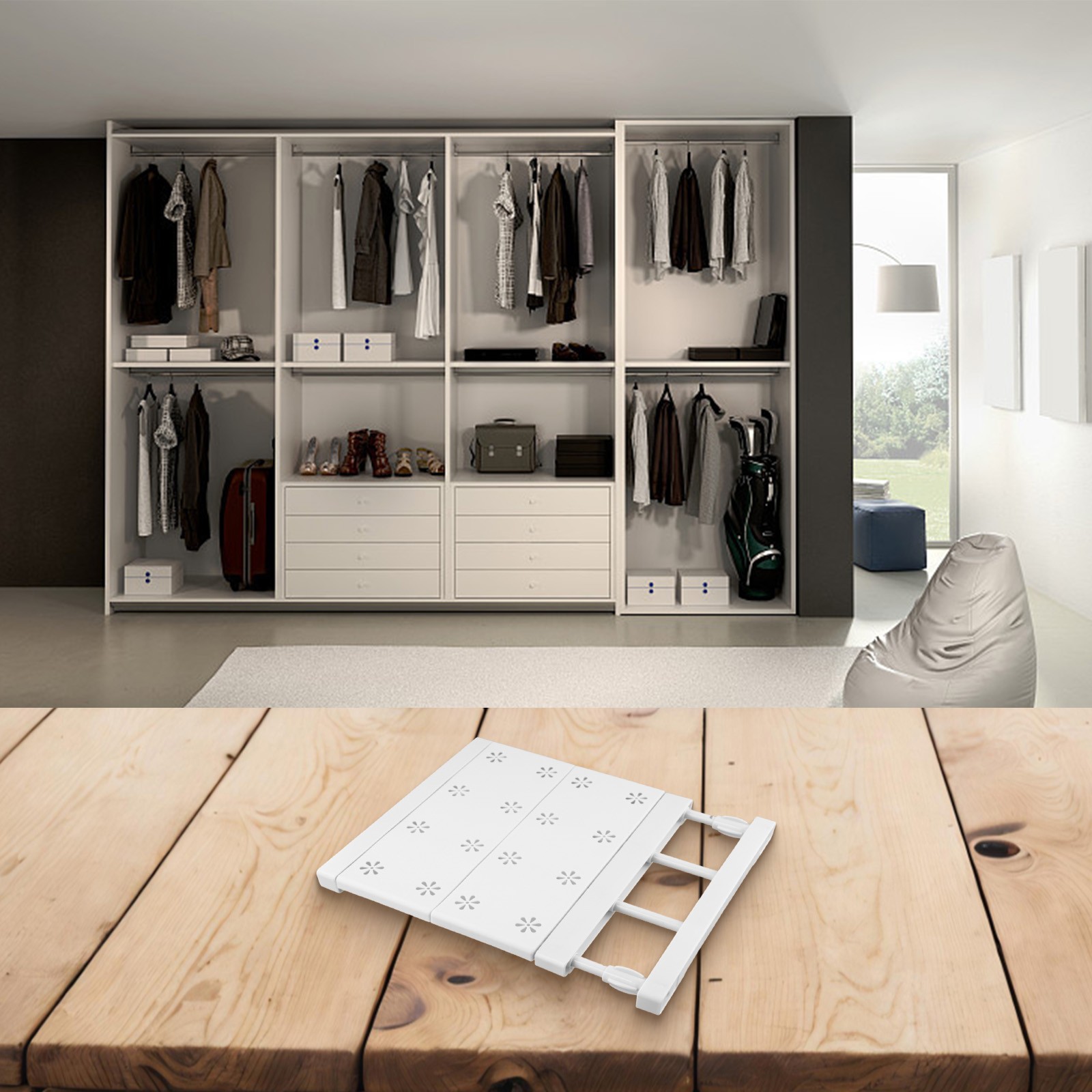 Praktische Teleskop Kleiderschrank Trennwand Lösung maßgeschneidert auf Ihre B - Bild 15 von 34