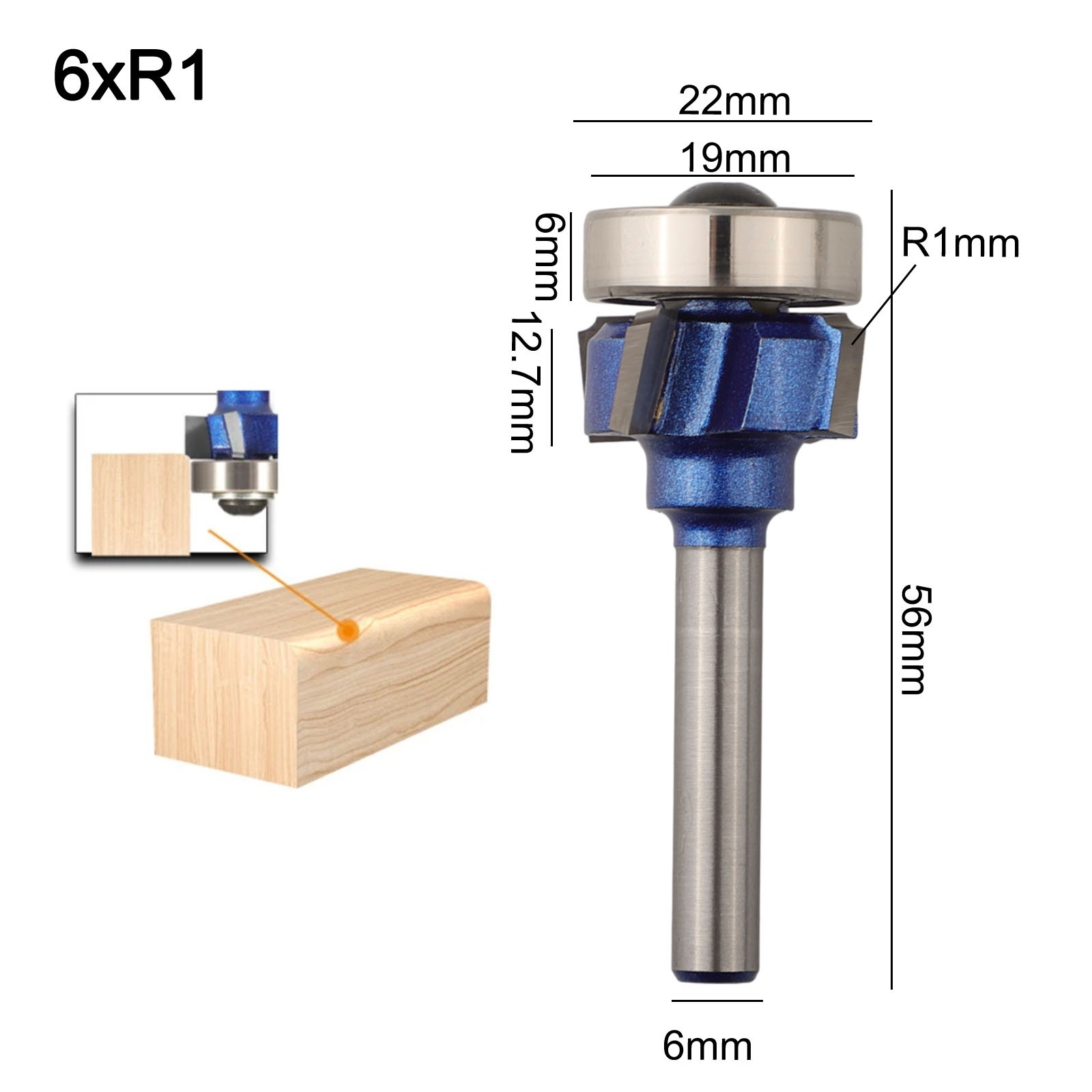 For Woodworking Essential 68MM14 Shank Router Bit R1 R2 R3 Trim Edging