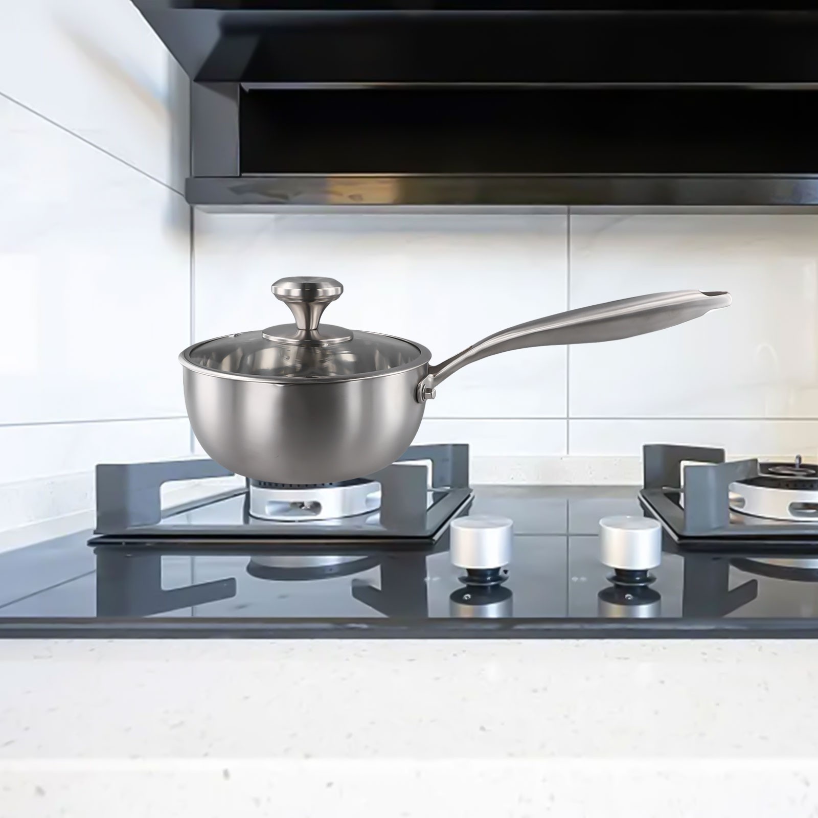 Zuppiera in acciaio inox con coperchio 316 acciaio inox interno coperchio in vetro - Foto 18 di 35