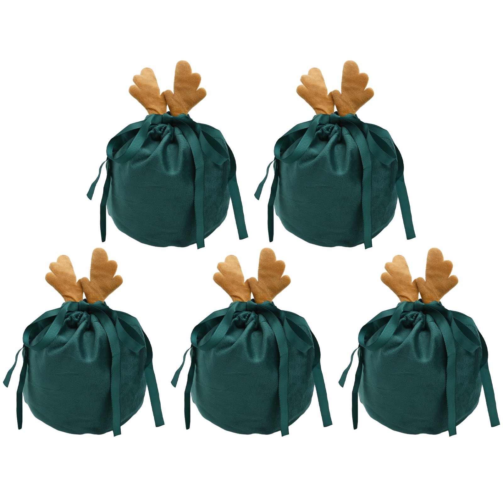 Charming For Christmas Deer Velvet Bags for Elegant Presents Pack of 5 - Picture 15 of 26