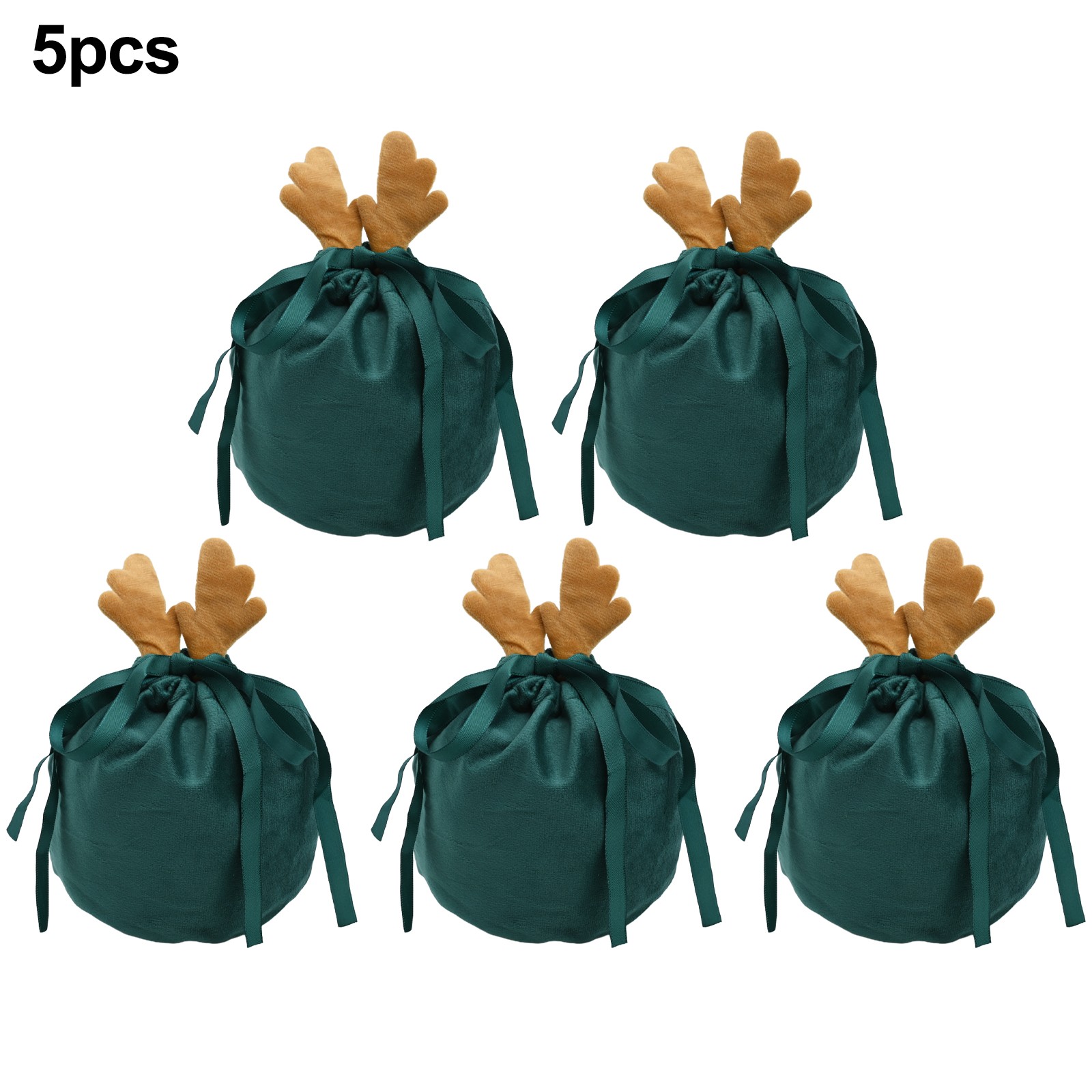 Charming For Christmas Deer Velvet Bags for Elegant Presents Pack of 5 - Picture 17 of 26
