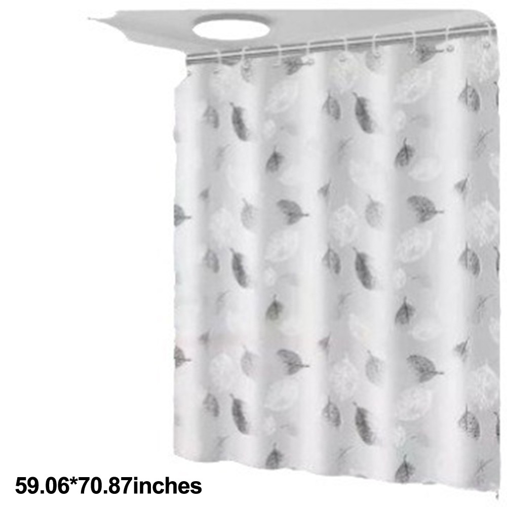 Elegant Leaf Pattern Waterproof Shower Curtain PEVA Material 180x180cm