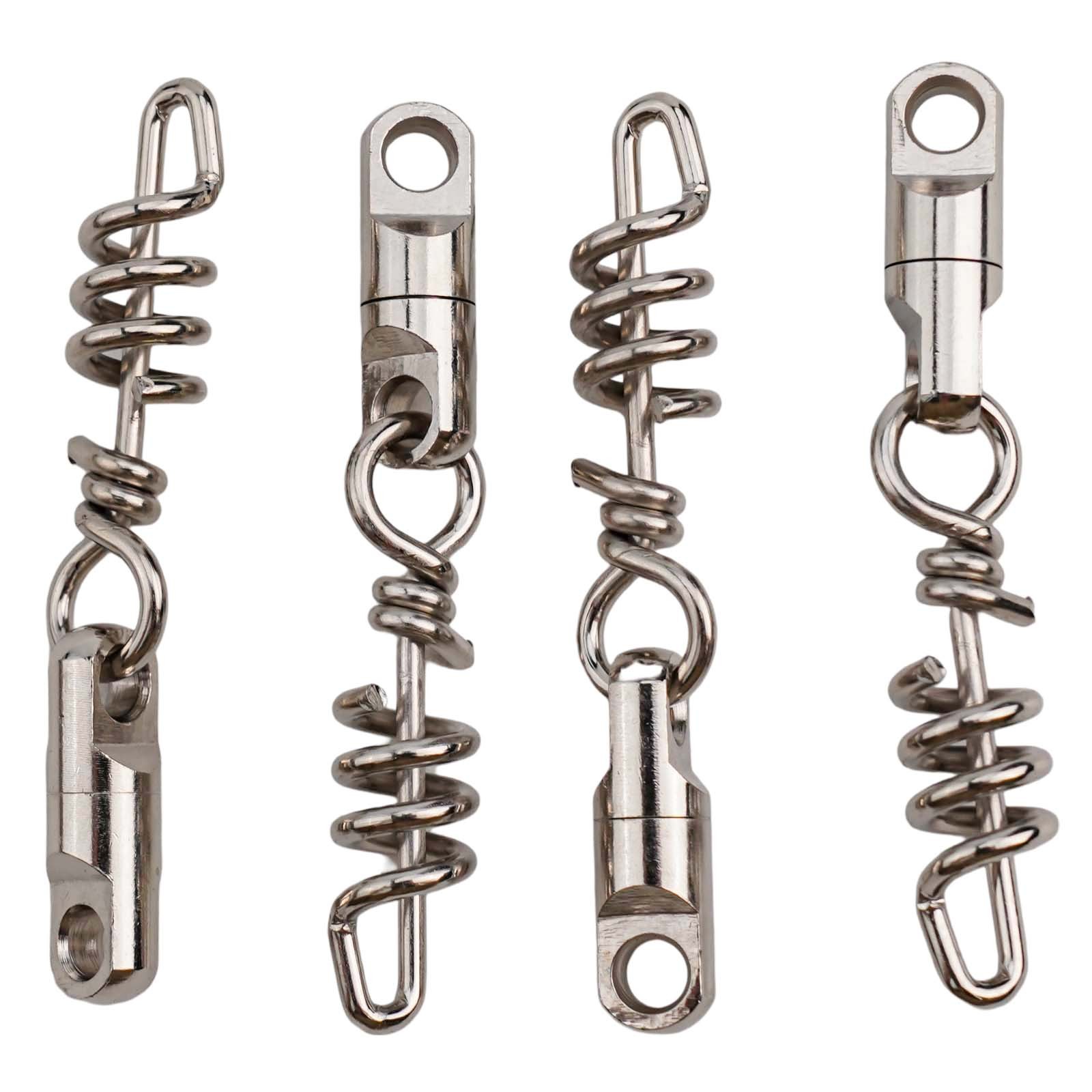 Reliable Heavy Duty Round Swivel Snaps for Fishing Corkscrew Set of 10