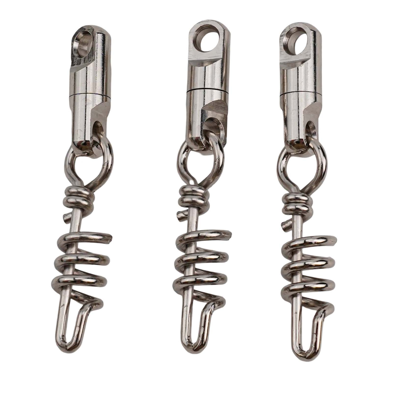 Reliable Heavy Duty Round Swivel Snaps for Fishing Corkscrew Set of 10