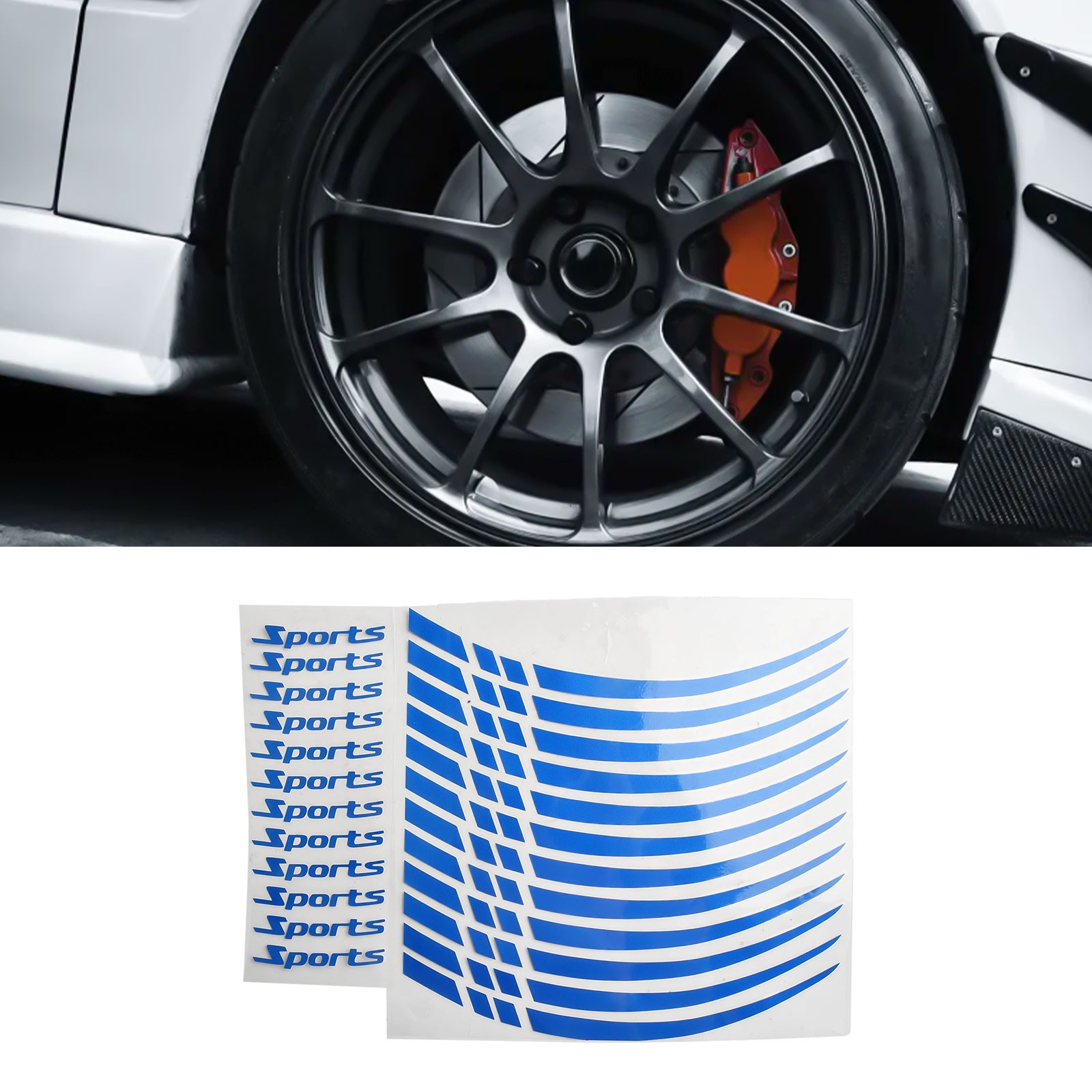Motorcycle Wheel Rim Stripe Tape Sticker Set of 12 Pieces for 18 21 Inch Wheels - Picture 28 of 54