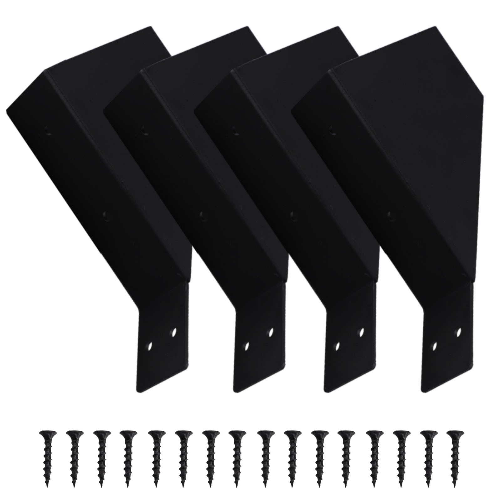 Black Iron Pergola Angle Brackets Heavy Duty Support for 2x4 Wood Posts