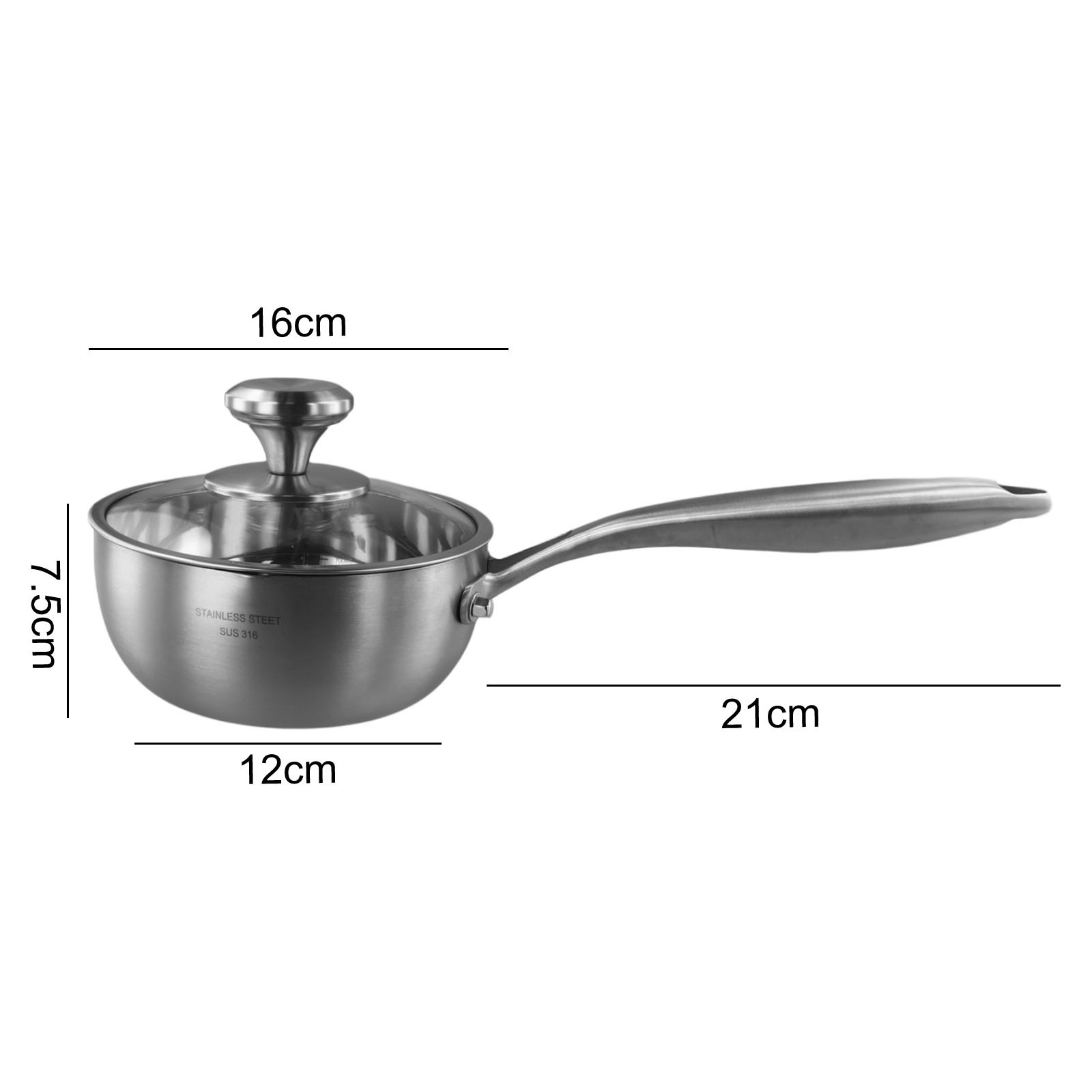Zuppiera in acciaio inox con coperchio 316 acciaio inox interno coperchio in vetro - Foto 13 di 35