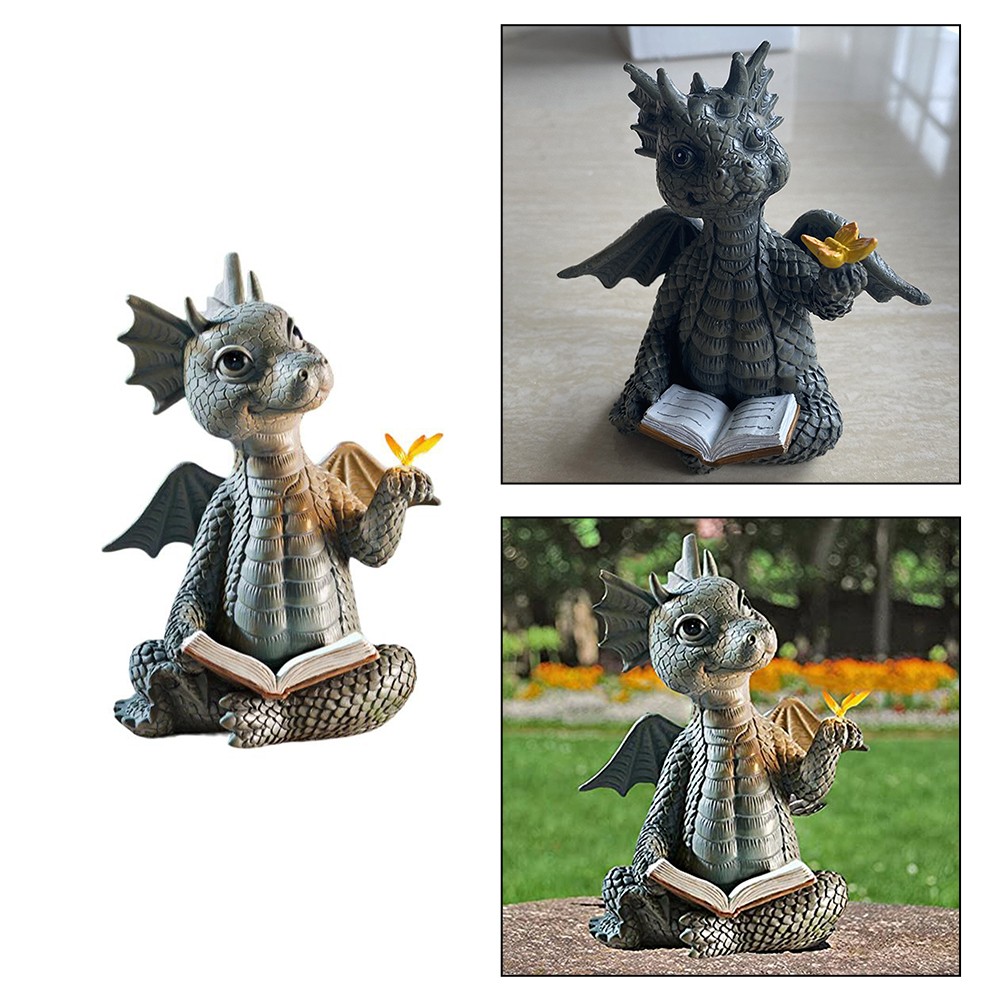Bezaubernde Outdoor Dekoration süße Dinosaurier Lesefigur für Garten - Bild 15 von 24