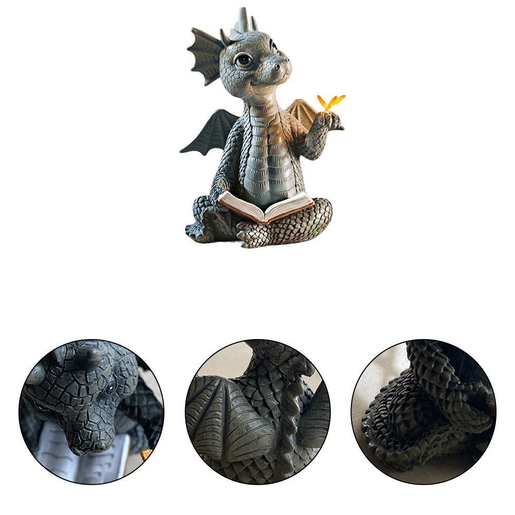 Bezaubernde Outdoor Dekoration süße Dinosaurier Lesefigur für Garten - Bild 16 von 24
