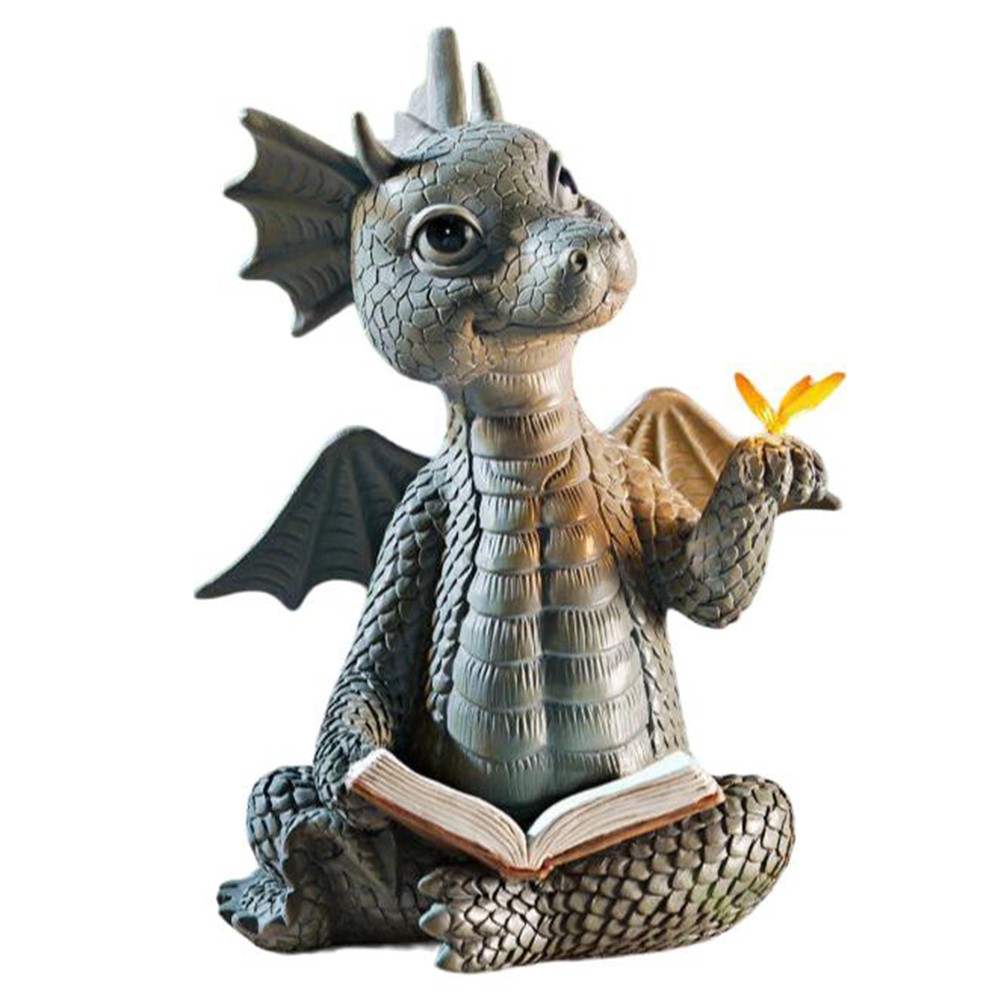 Bezaubernde Outdoor Dekoration süße Dinosaurier Lesefigur für Garten - Bild 24 von 24