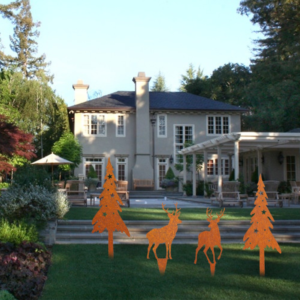 Outdoor Christmas Garden Deer Decoration with Sturdy Metal Ground Stakes - Picture 20 of 24