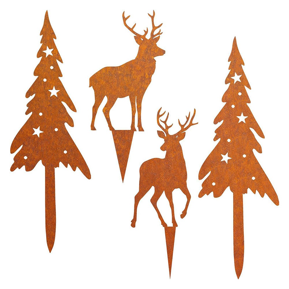 Outdoor Christmas Garden Deer Decoration with Sturdy Metal Ground Stakes - Picture 19 of 24