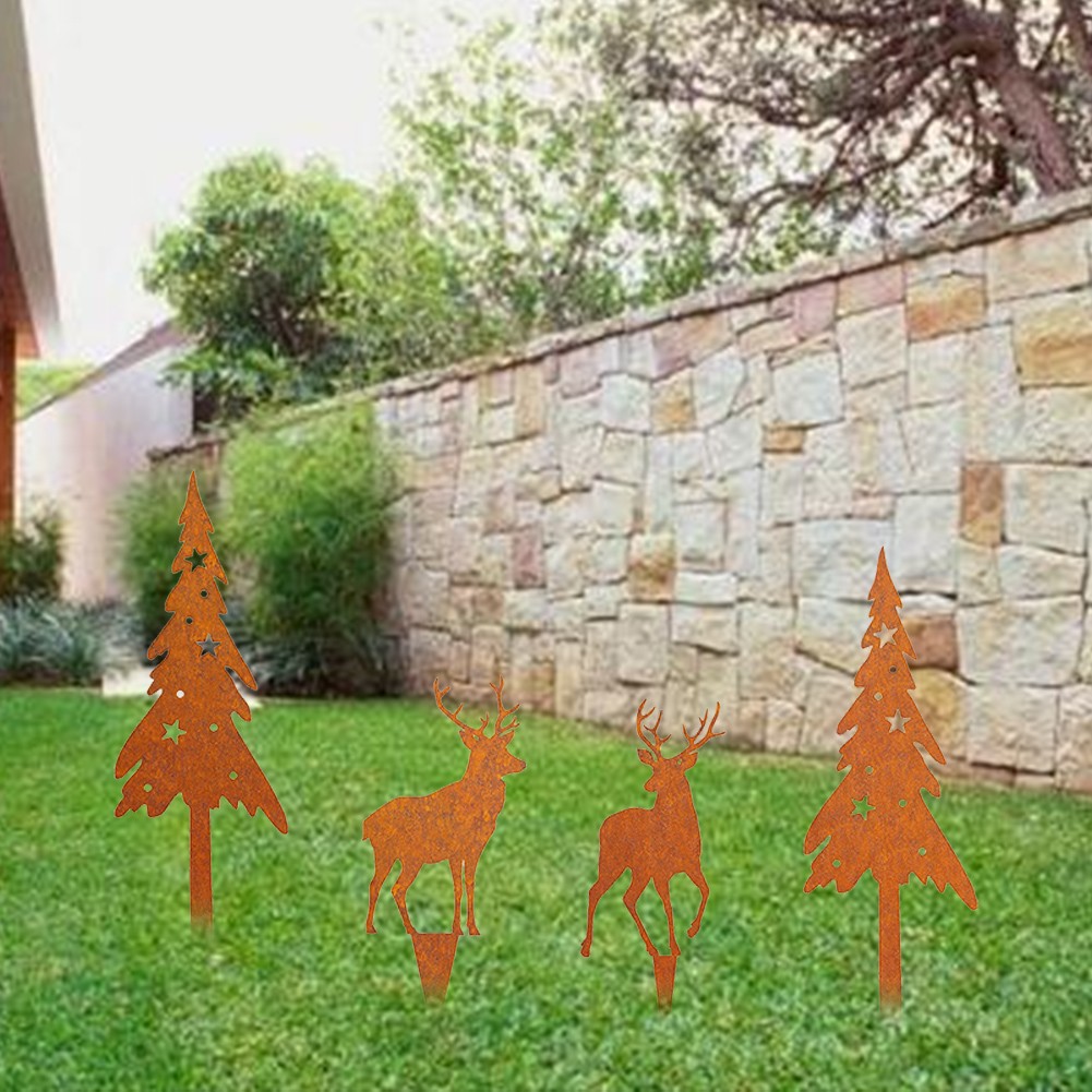 Outdoor Christmas Garden Deer Decoration with Sturdy Metal Ground Stakes - Picture 21 of 24